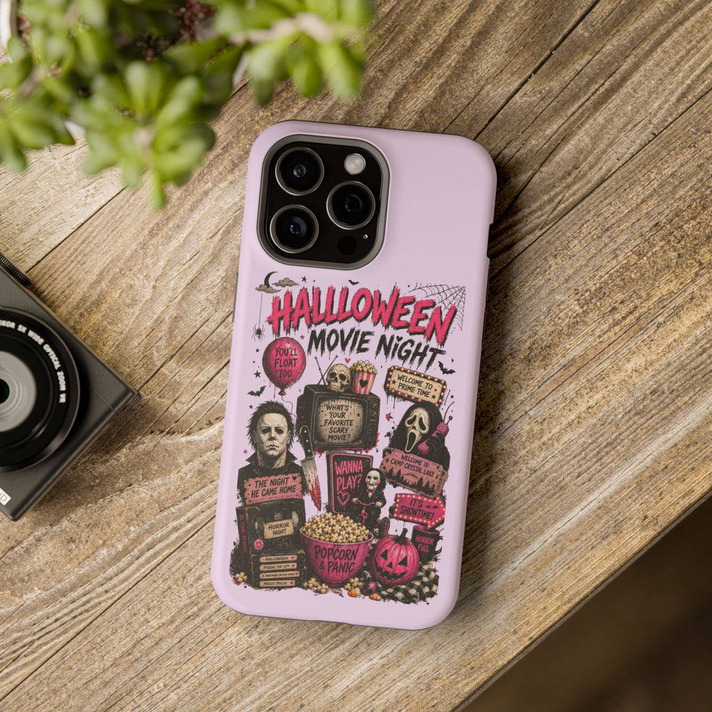 Halloween Movie Night Phone Case — Magnetic Impact-Resistant Horror Design