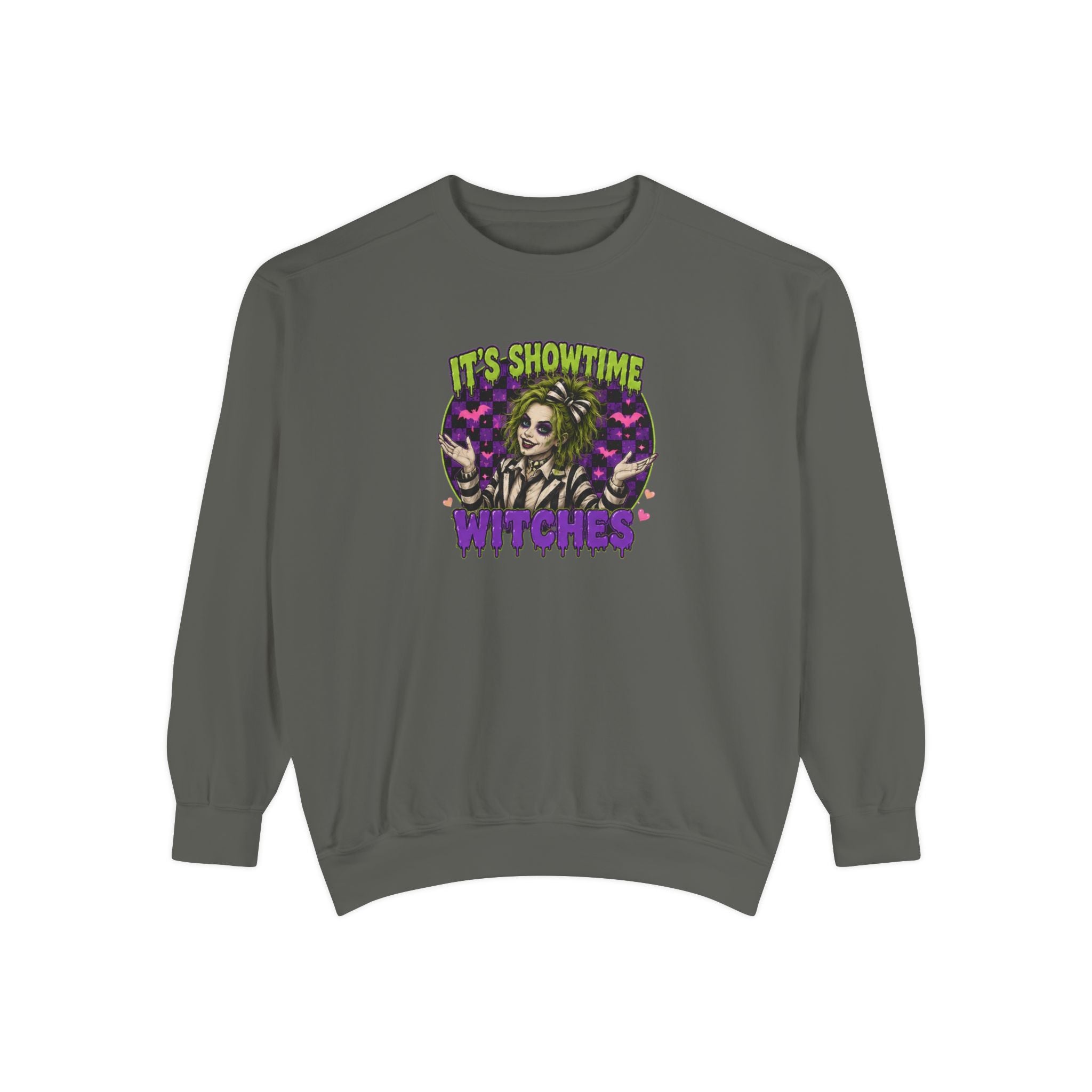 It's Showtime Witches Sweatshirt — Halloween Beetlejuice-Inspired Graphic Pullover