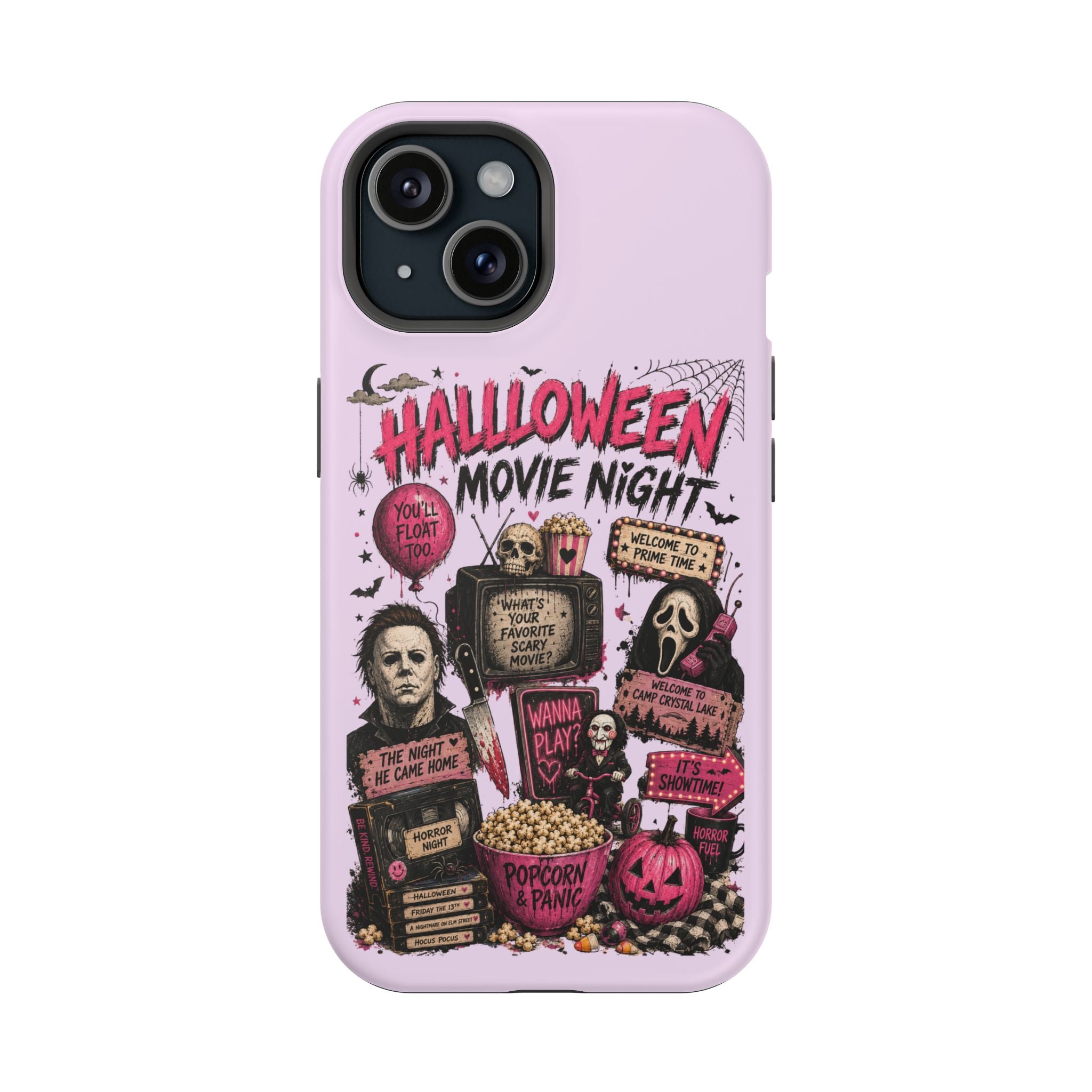 Halloween Movie Night Phone Case — Magnetic Impact-Resistant Horror Design