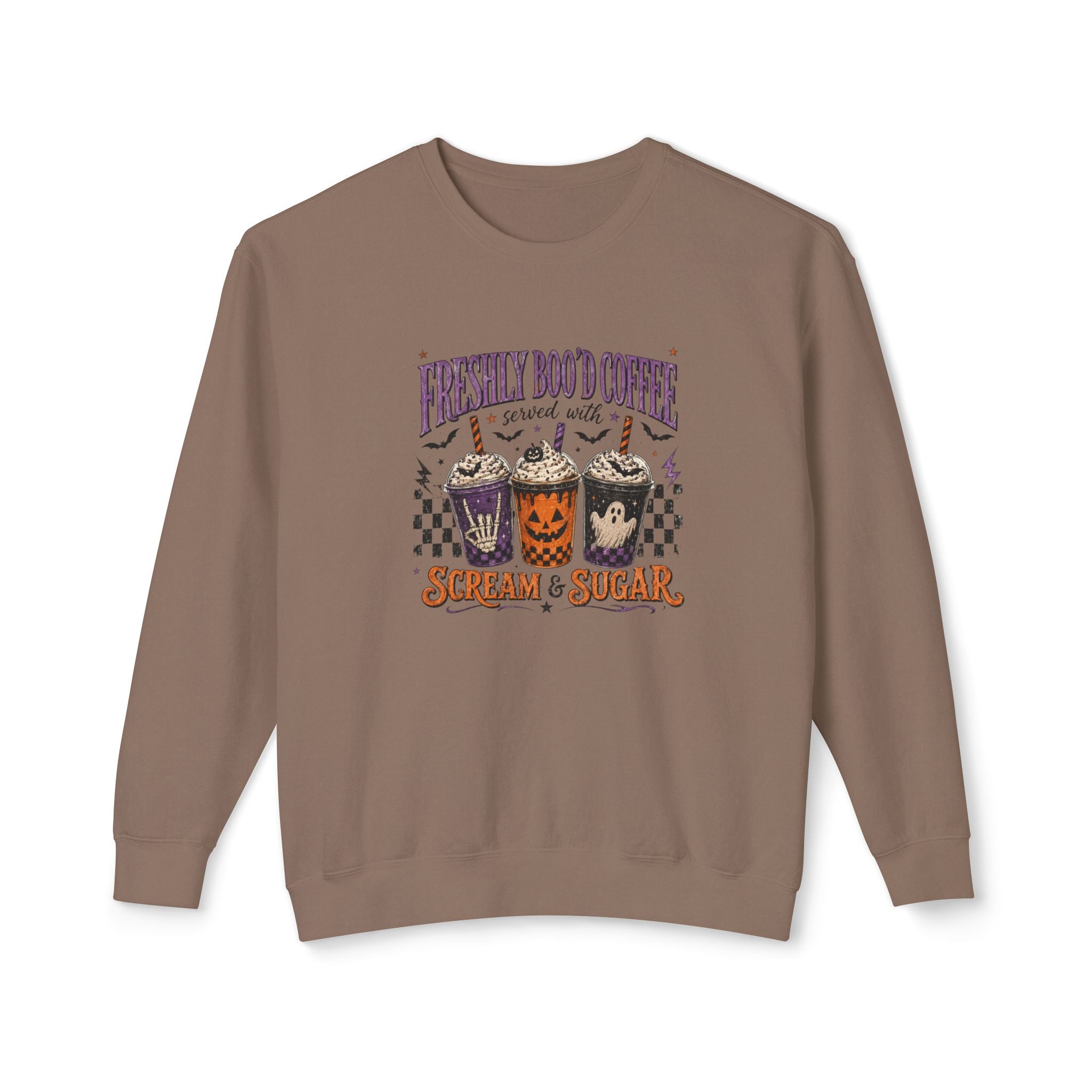 Halloween Coffee Sweatshirt - "Freshly Boo'd Coffee" Scream & Sugar Crewneck