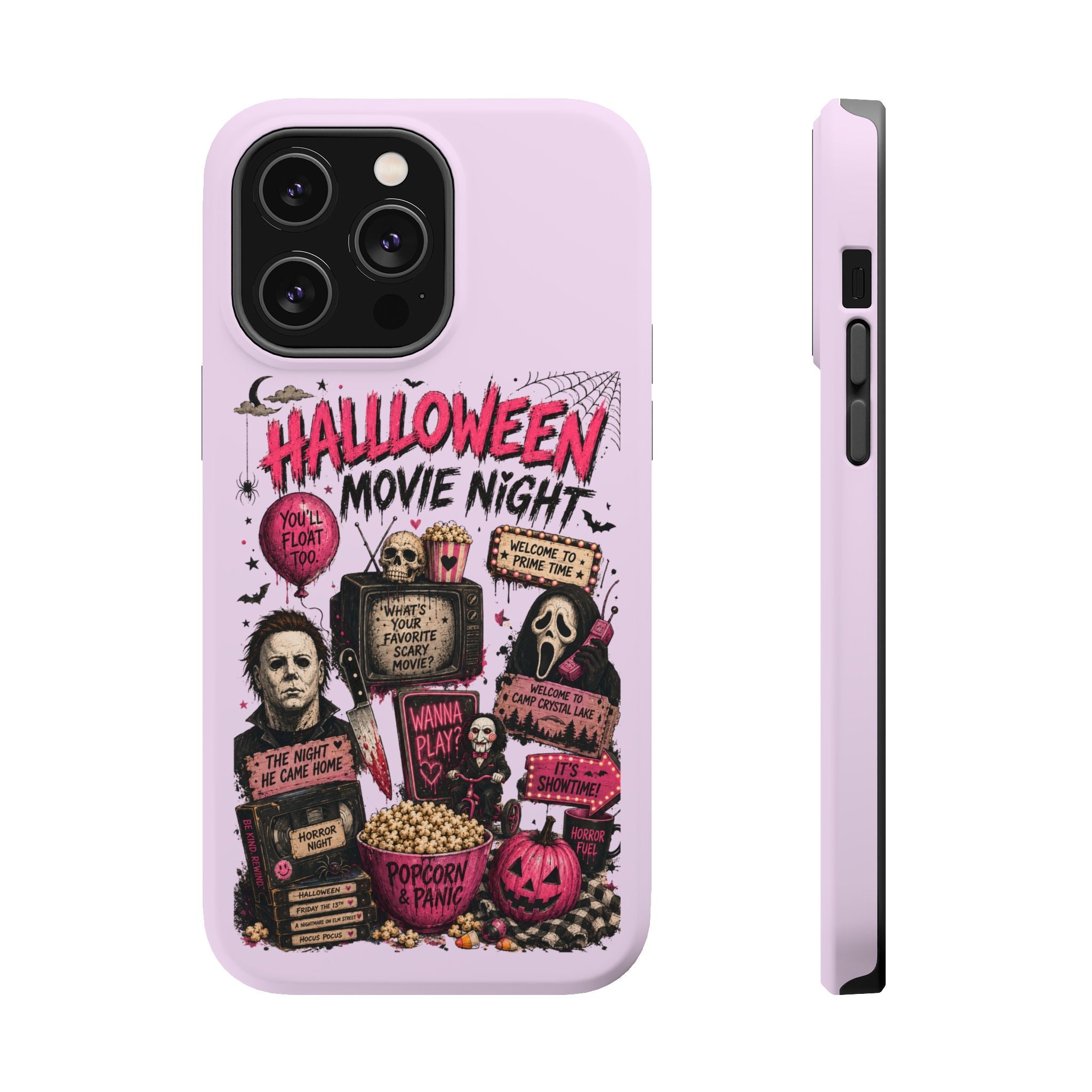 Halloween Movie Night Phone Case — Magnetic Impact-Resistant Horror Design