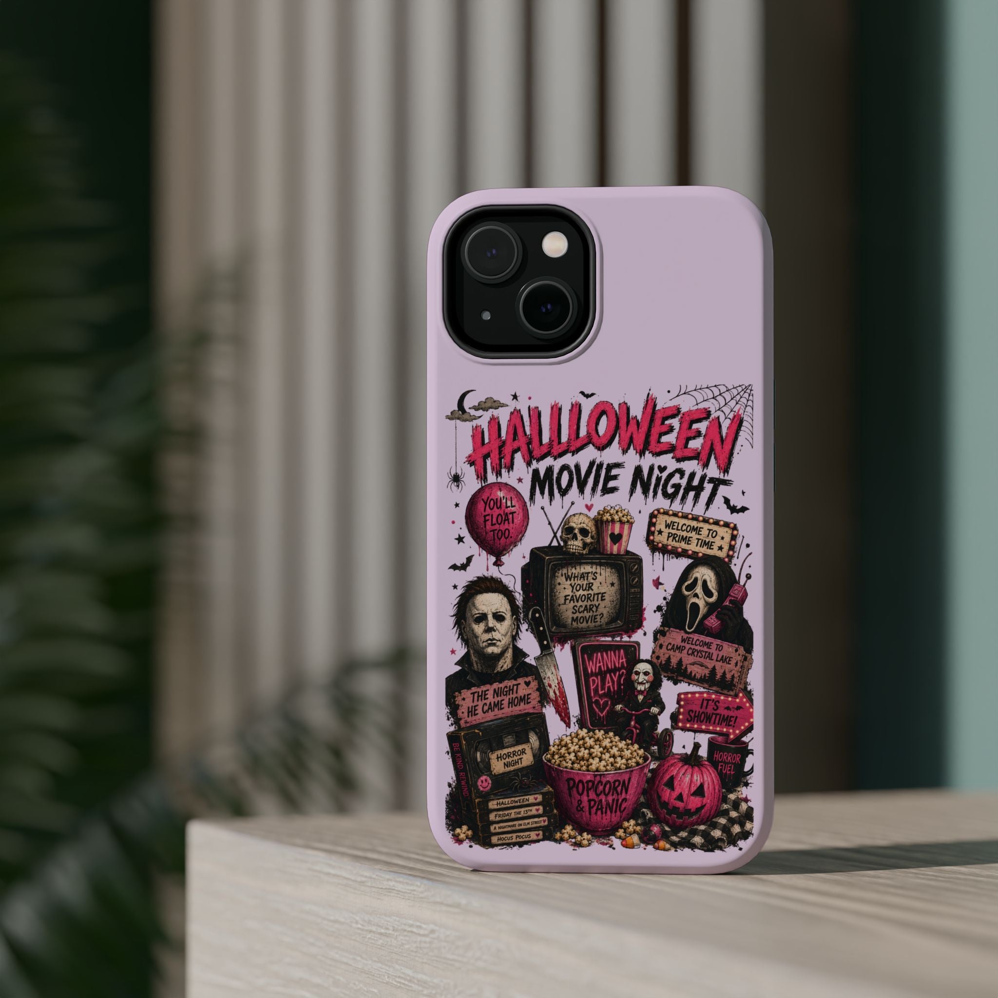 Halloween Movie Night Phone Case — Magnetic Impact-Resistant Horror Design