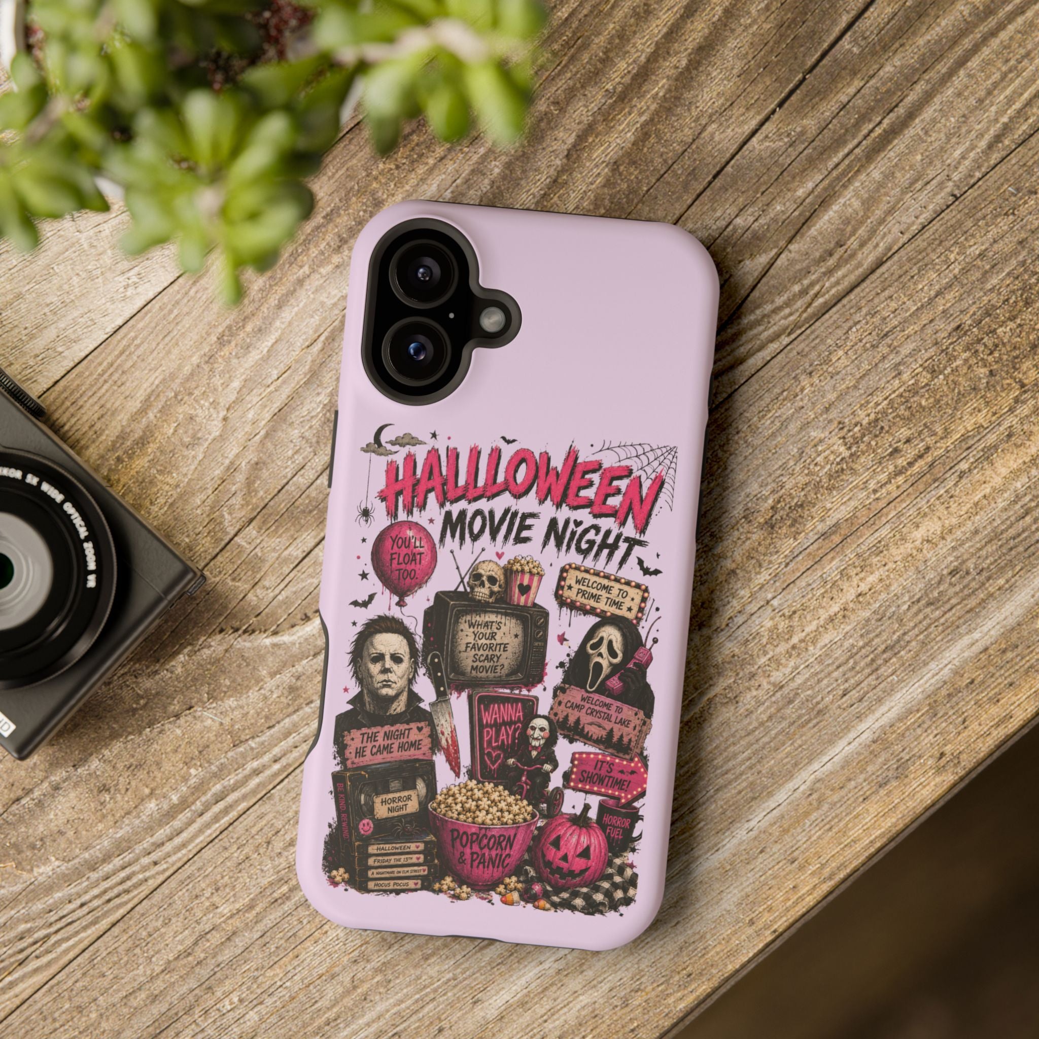 Halloween Movie Night Phone Case — Magnetic Impact-Resistant Horror Design