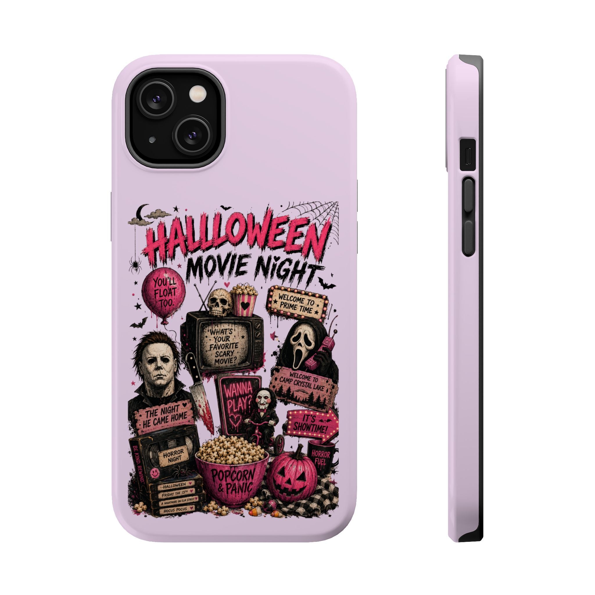Halloween Movie Night Phone Case — Magnetic Impact-Resistant Horror Design
