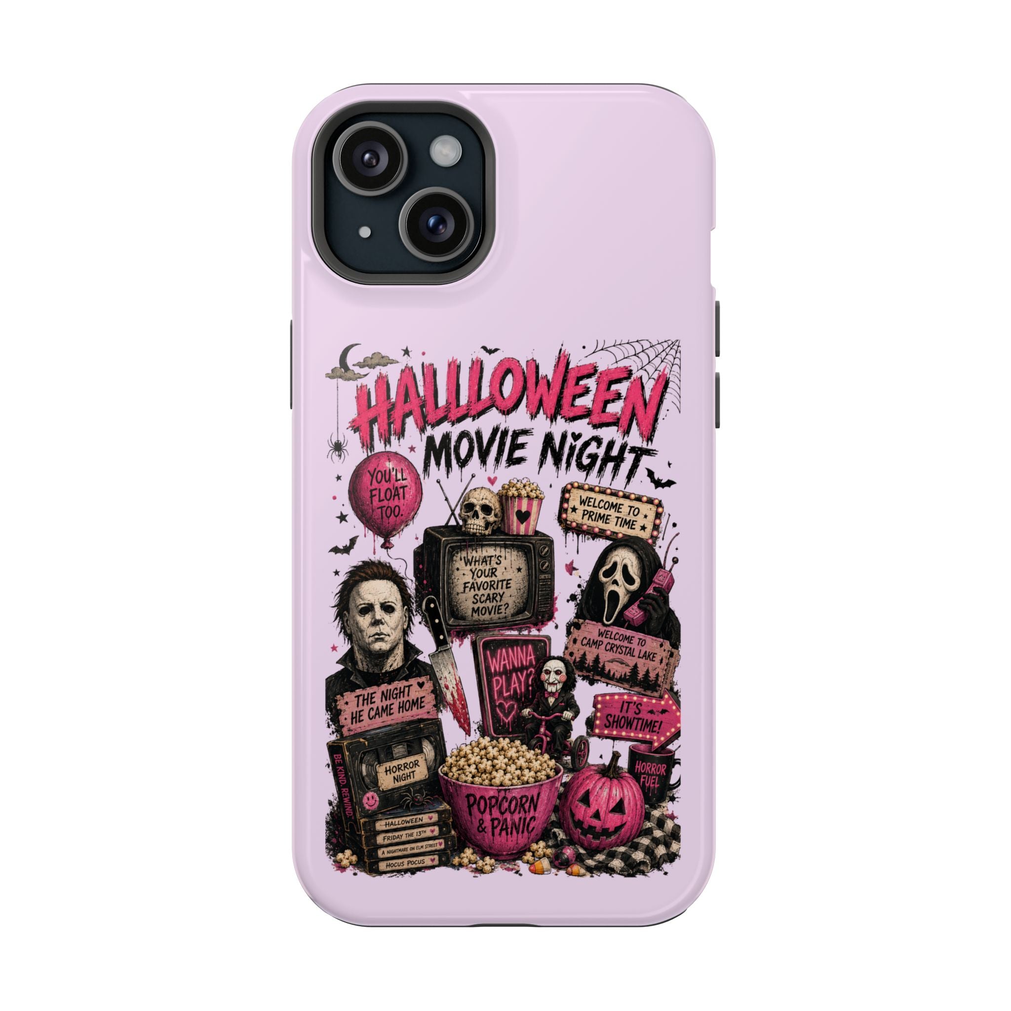 Halloween Movie Night Phone Case — Magnetic Impact-Resistant Horror Design