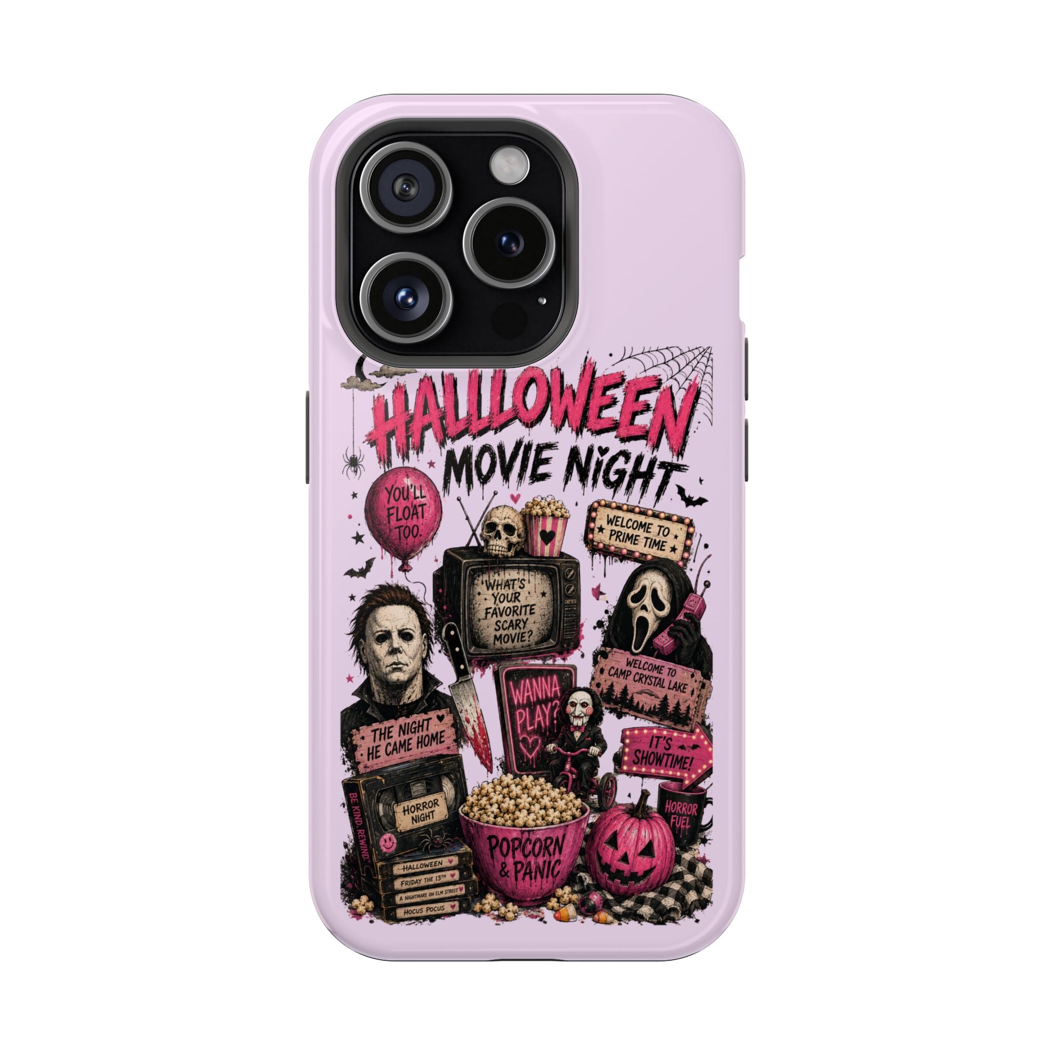 Halloween Movie Night Phone Case — Magnetic Impact-Resistant Horror Design