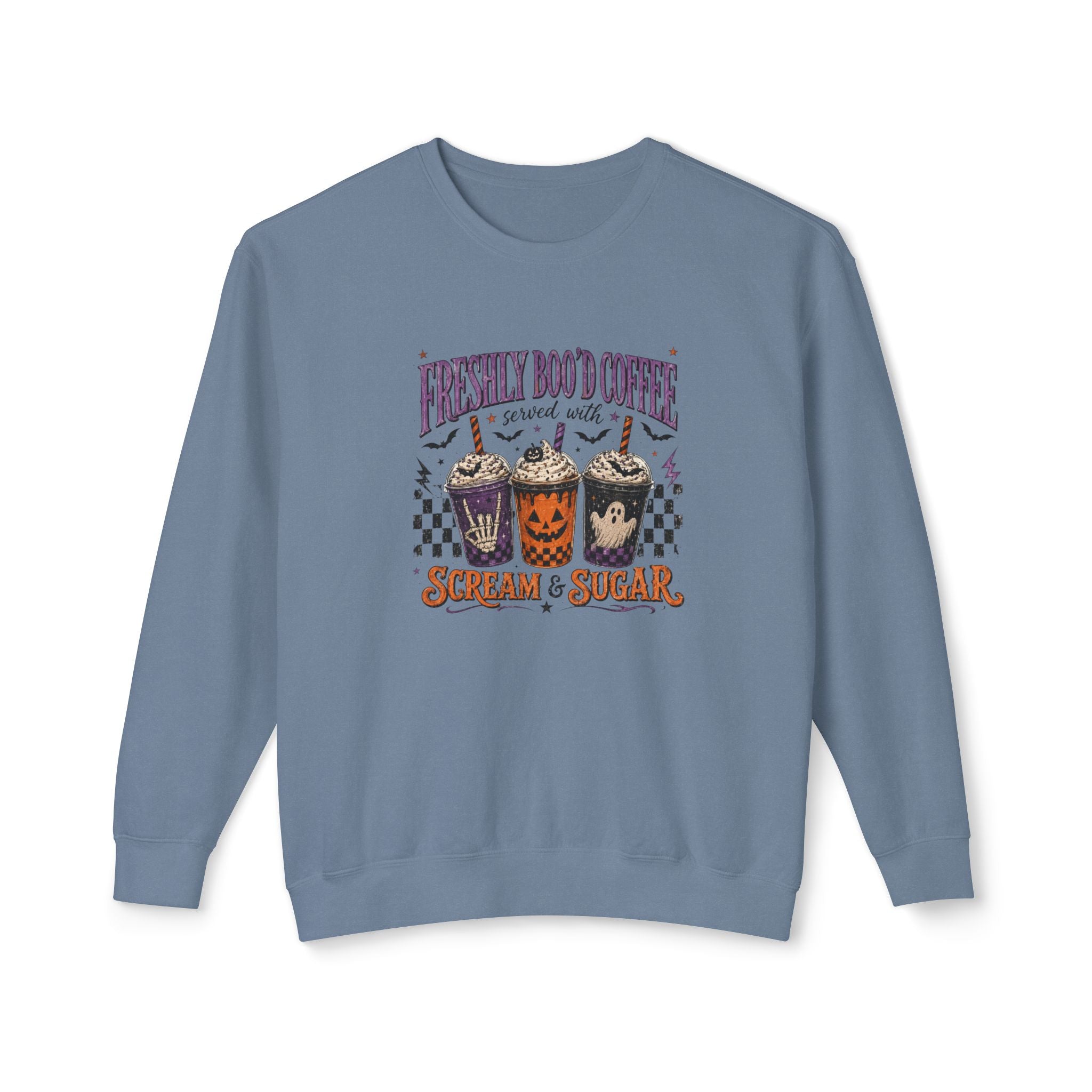 Halloween Coffee Sweatshirt - "Freshly Boo'd Coffee" Scream & Sugar Crewneck