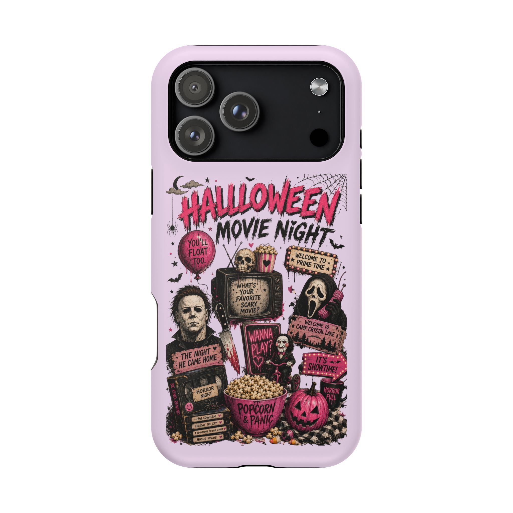 Halloween Movie Night Phone Case — Magnetic Impact-Resistant Horror Design