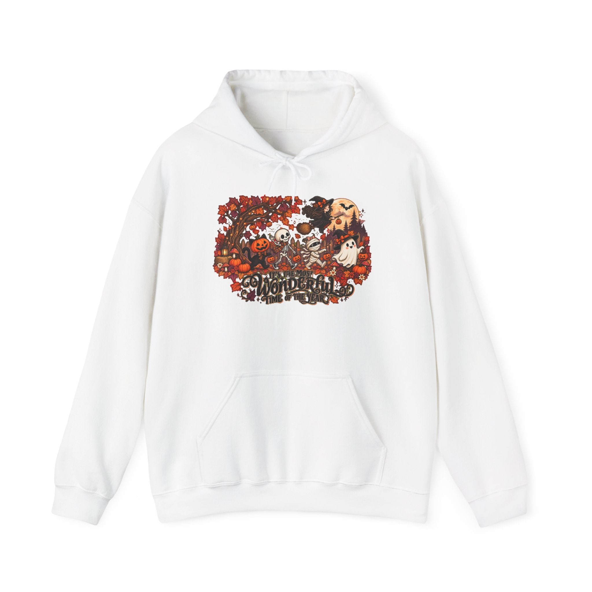 Halloween Anime Collage Hoodie — Spooky Pumpkin & Chibi Characters Fall Sweatshirt