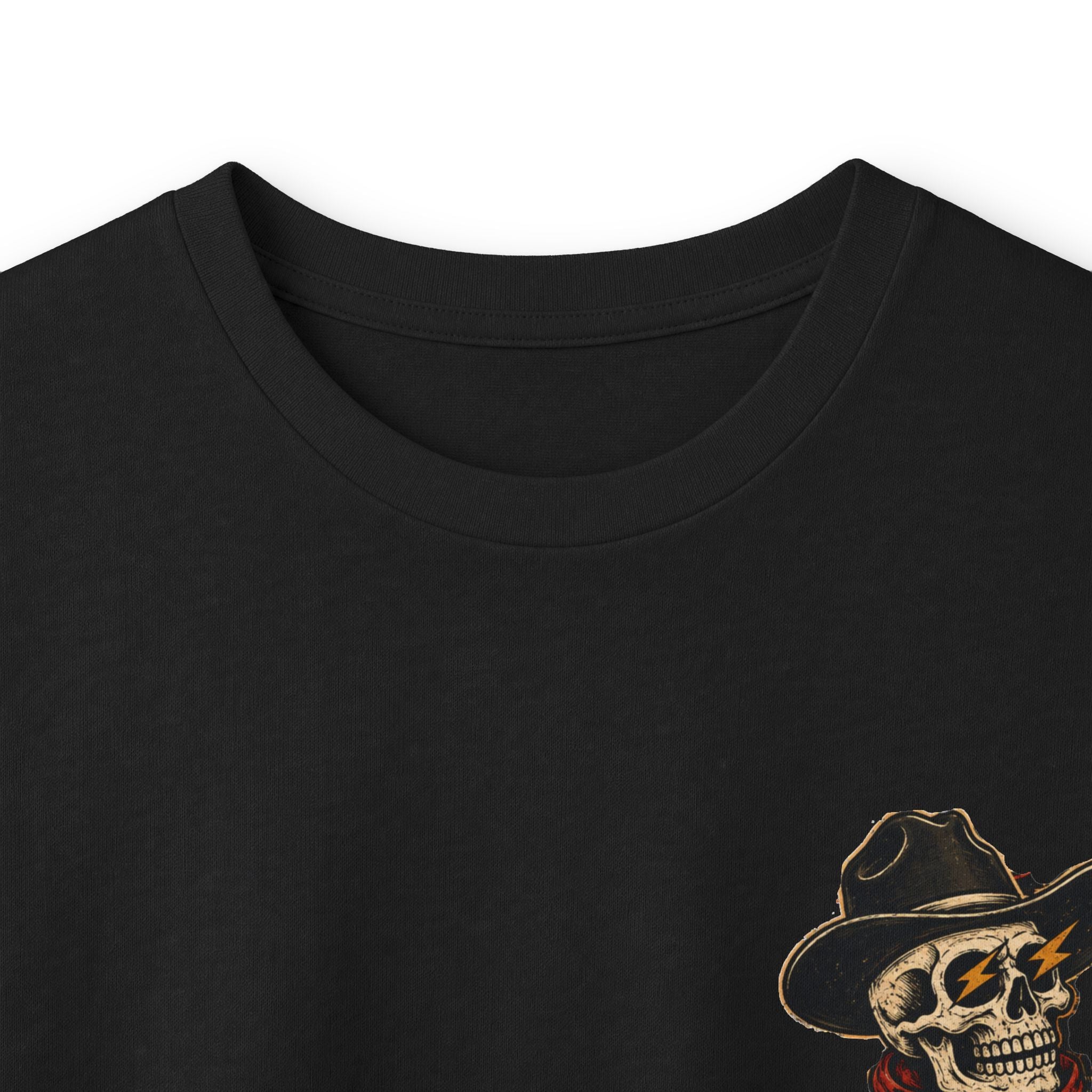 Long Sleeve Tee — Retro Cowboy Skull Graphic