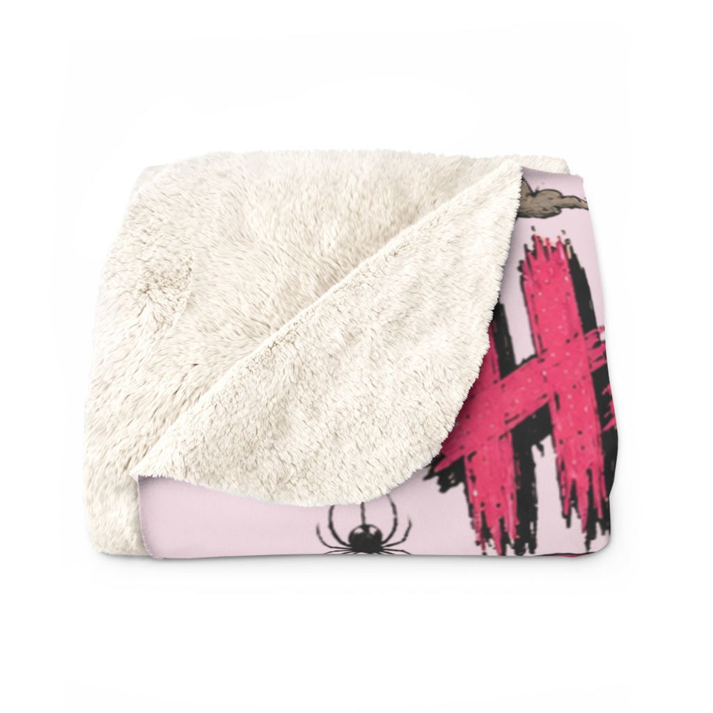 Halloween Movie Night Sherpa Blanket — Horror Movie Icons Popcorn Panic Throw