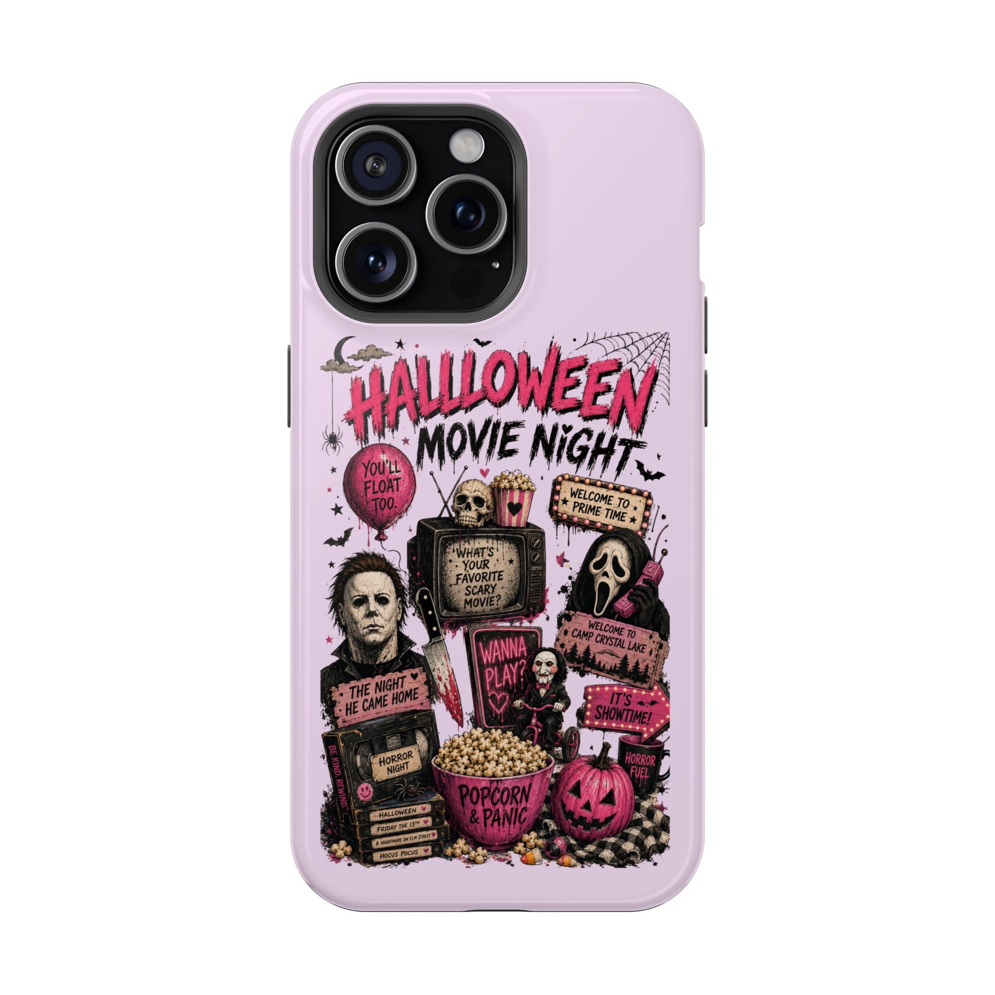 Halloween Movie Night Phone Case — Magnetic Impact-Resistant Horror Design