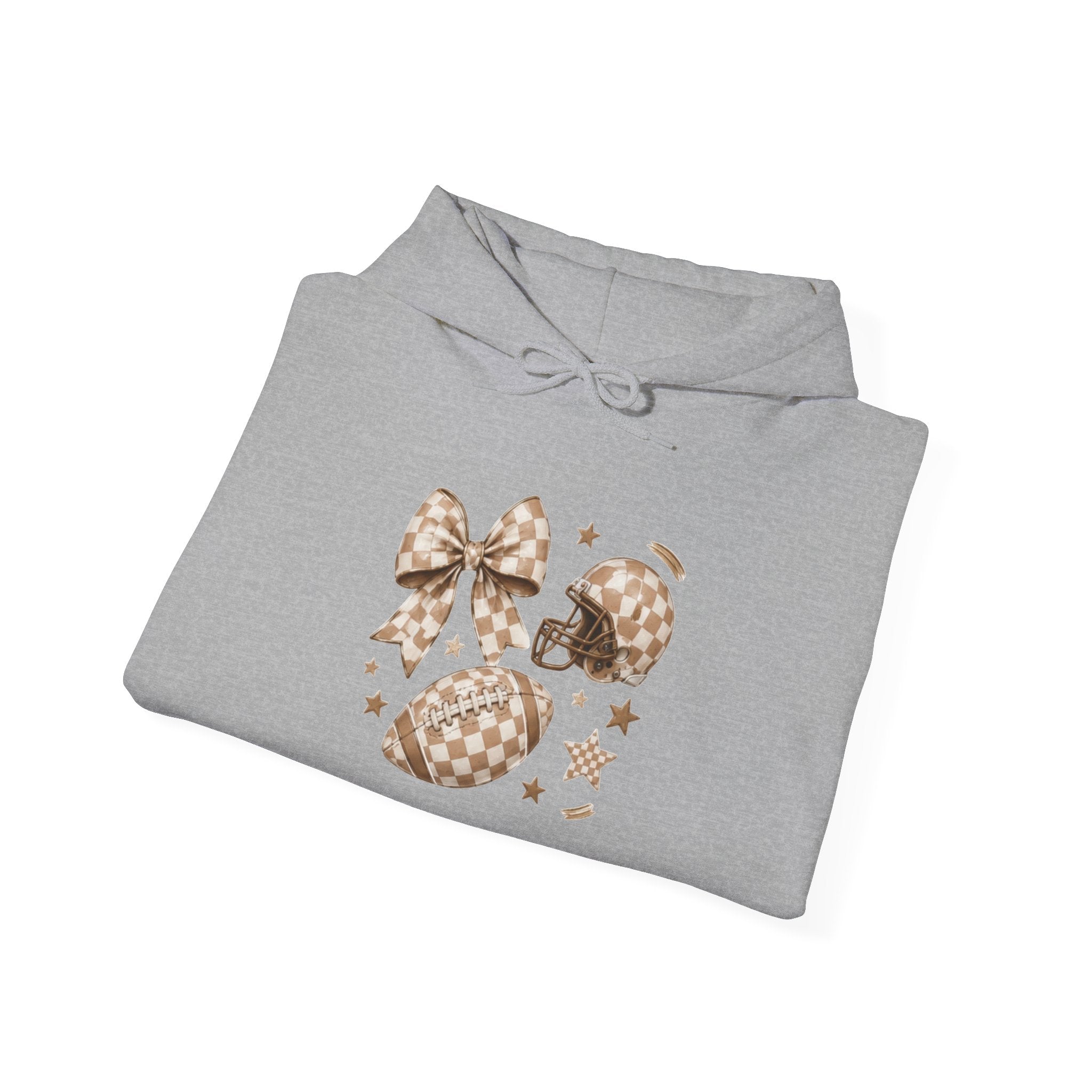 Plaid Mouse Ears Hoodie — Cute Bow & Stars Graphic Sweatshirt