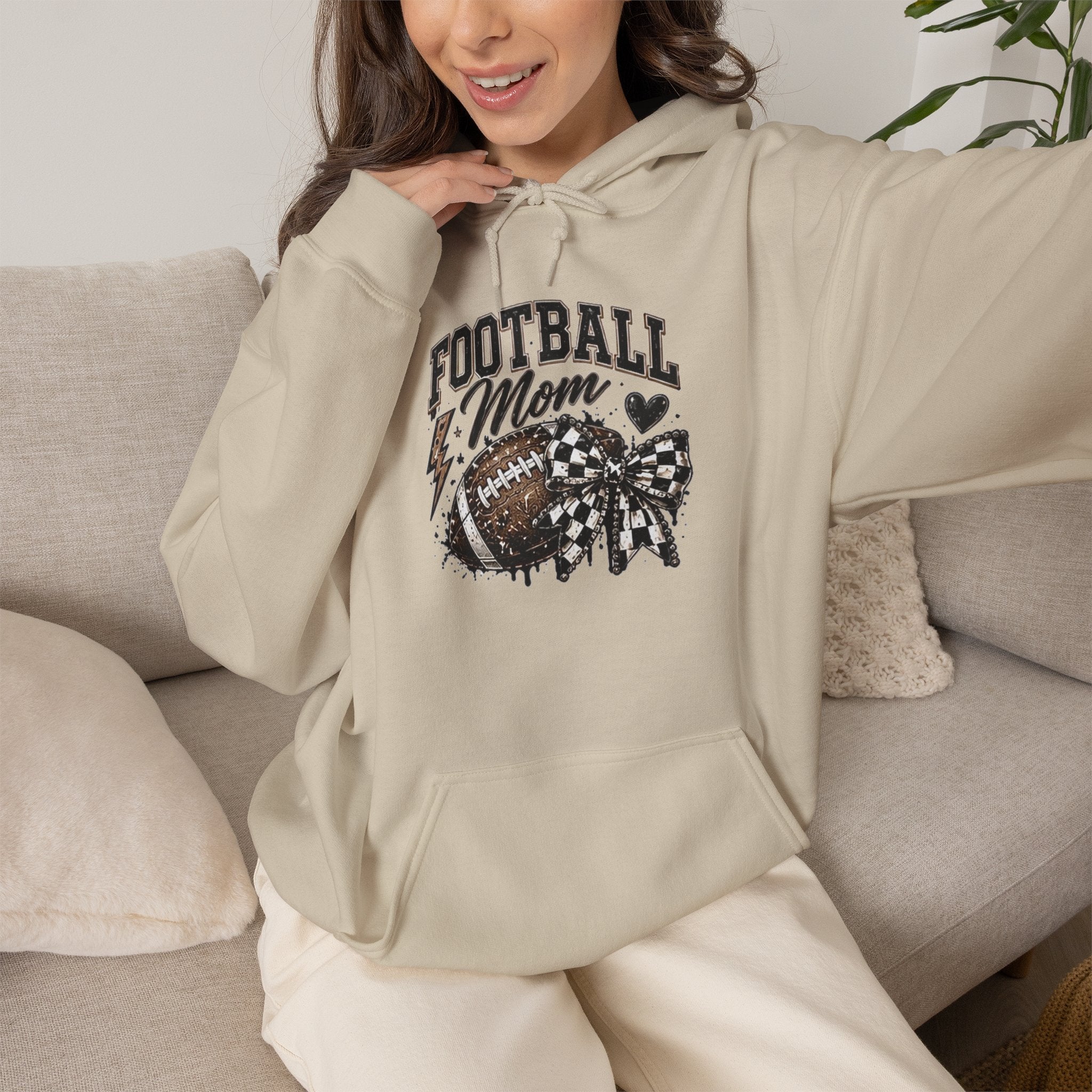 Football Mom Hoodie — Vintage Football Mom Graphic Pullover