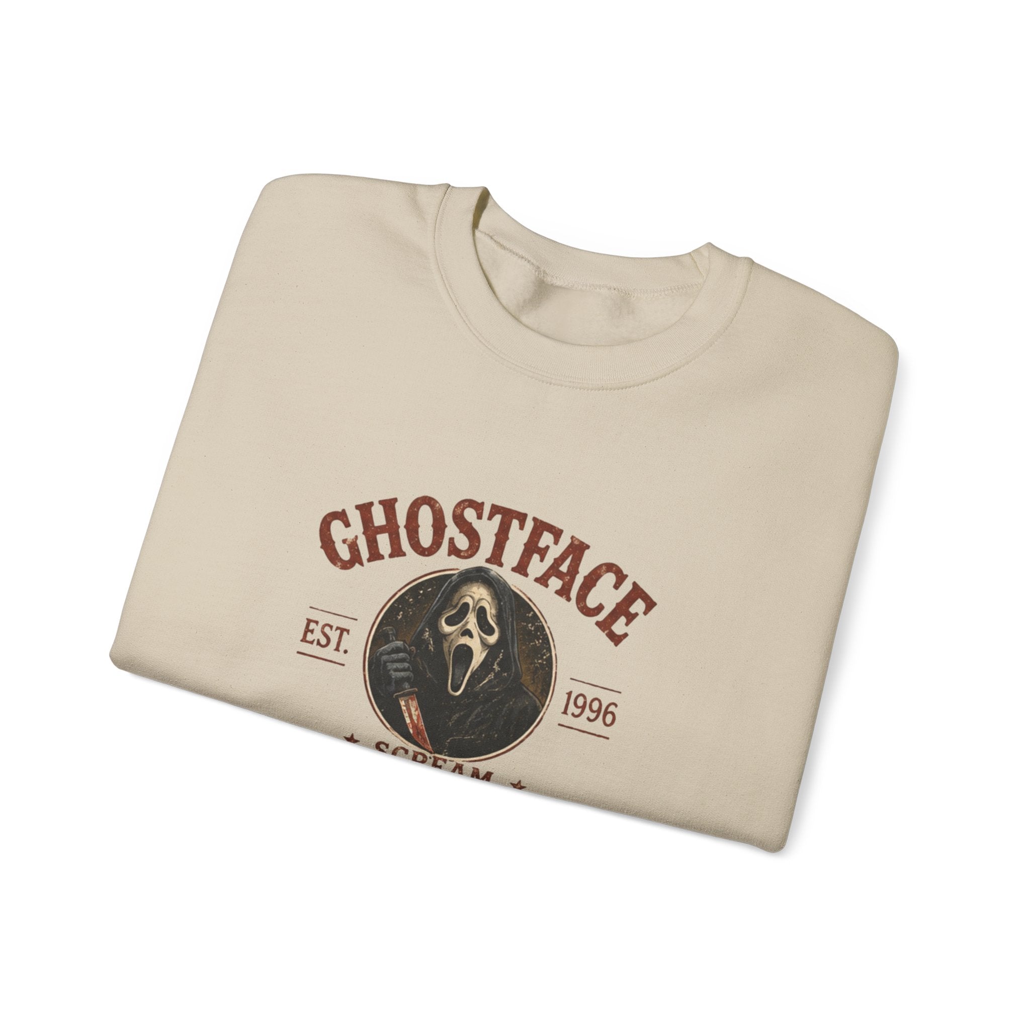 Scream 'Ghostface' Crewneck Sweatshirt – Vintage Horror Mask Graphic