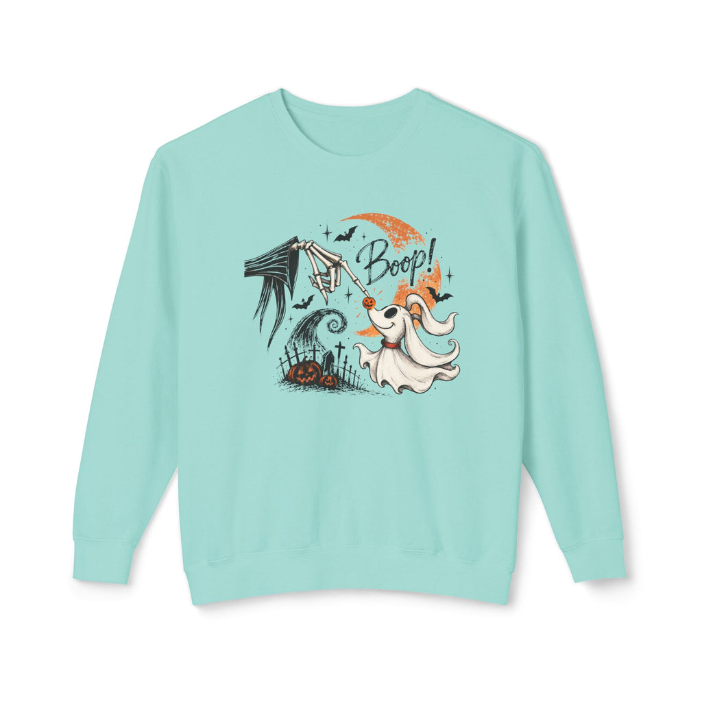Zero Ghost Boop Crewneck Sweatshirt – Cute “Boop!” Spooky Night Design