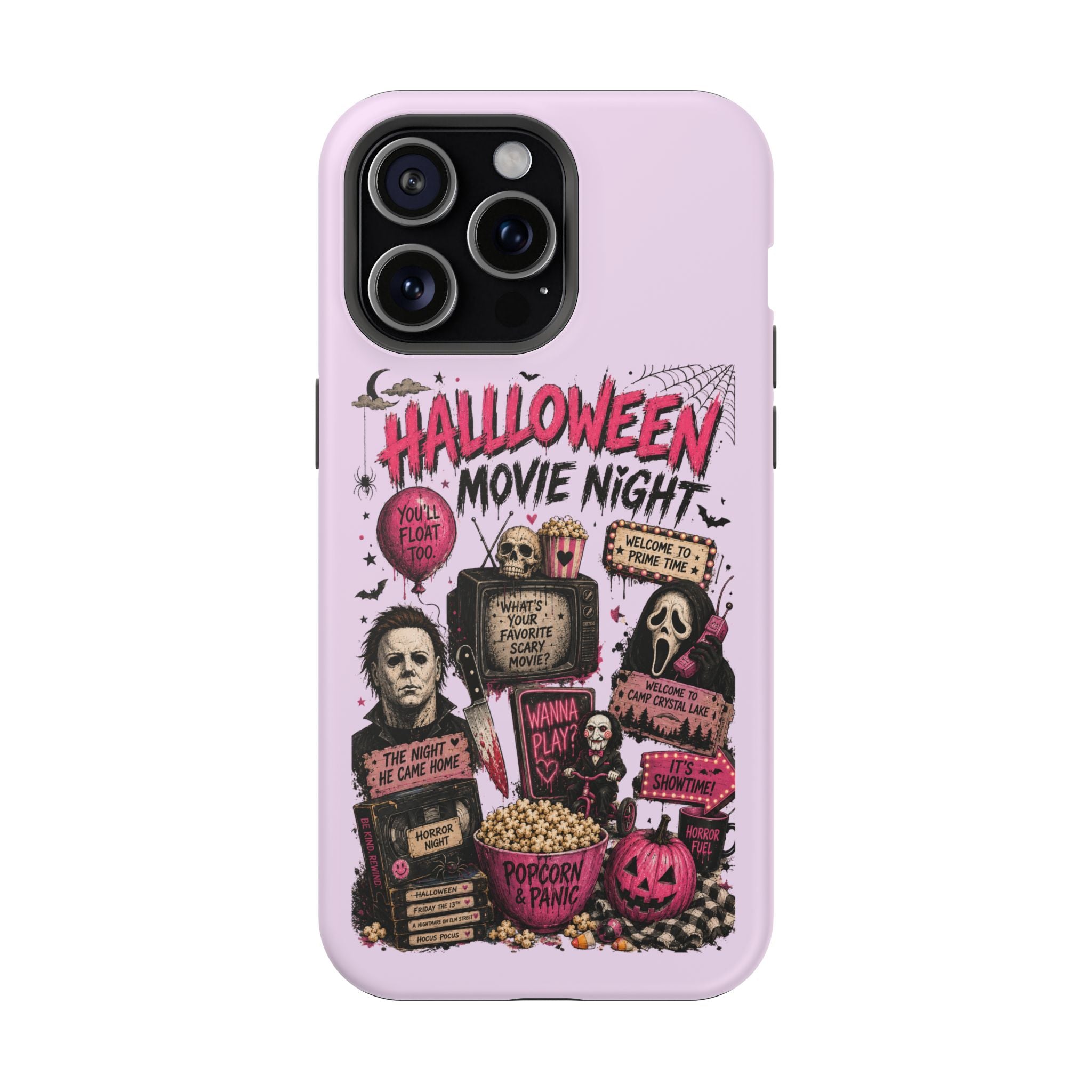 Halloween Movie Night Phone Case — Magnetic Impact-Resistant Horror Design