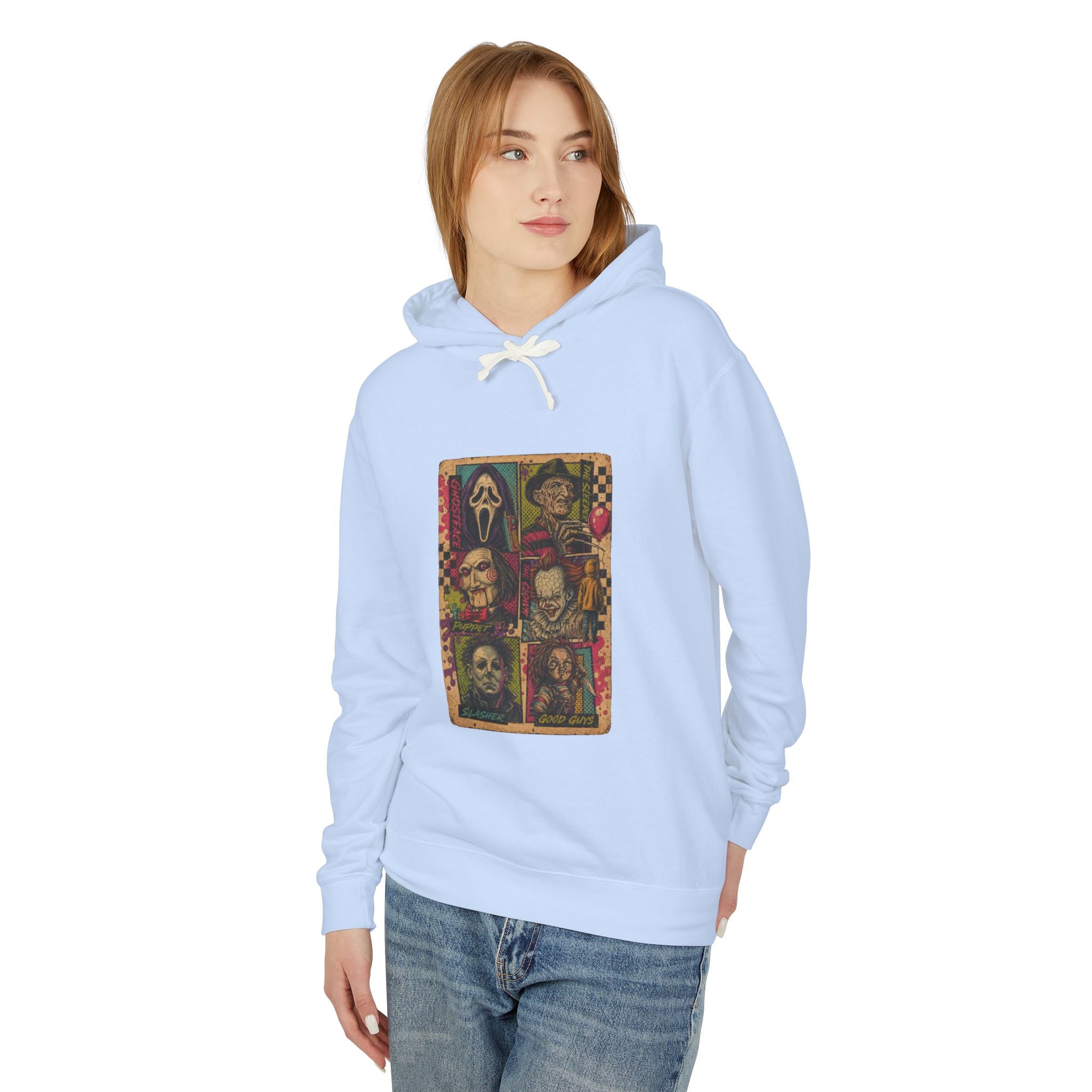 Horror Icons Hoodie — Vintage Slasher Collage Pullover