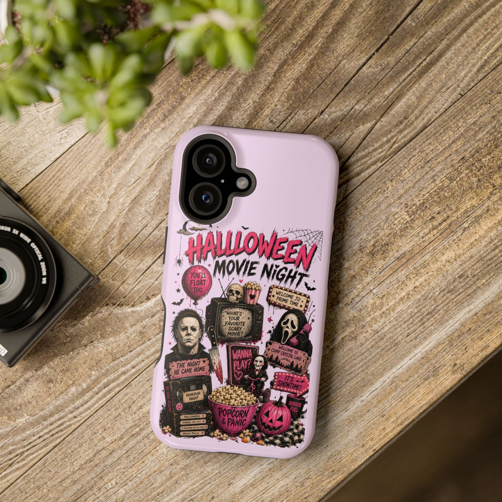 Halloween Movie Night Phone Case — Magnetic Impact-Resistant Horror Design