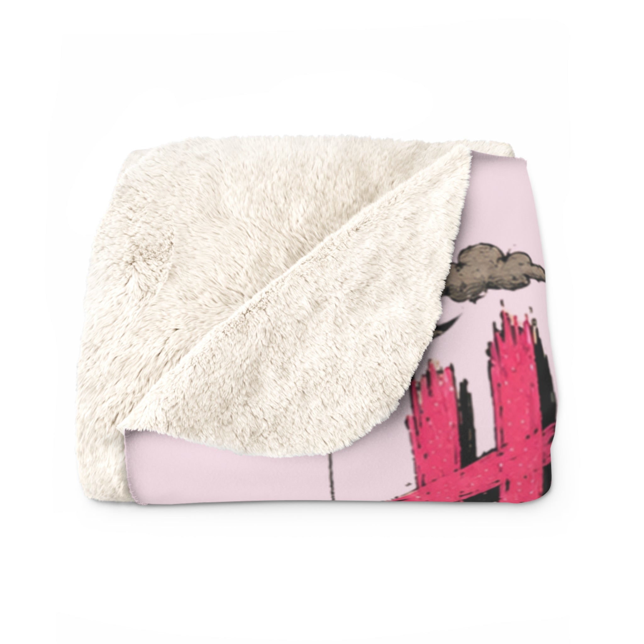 Halloween Movie Night Sherpa Blanket — Horror Movie Icons Popcorn Panic Throw
