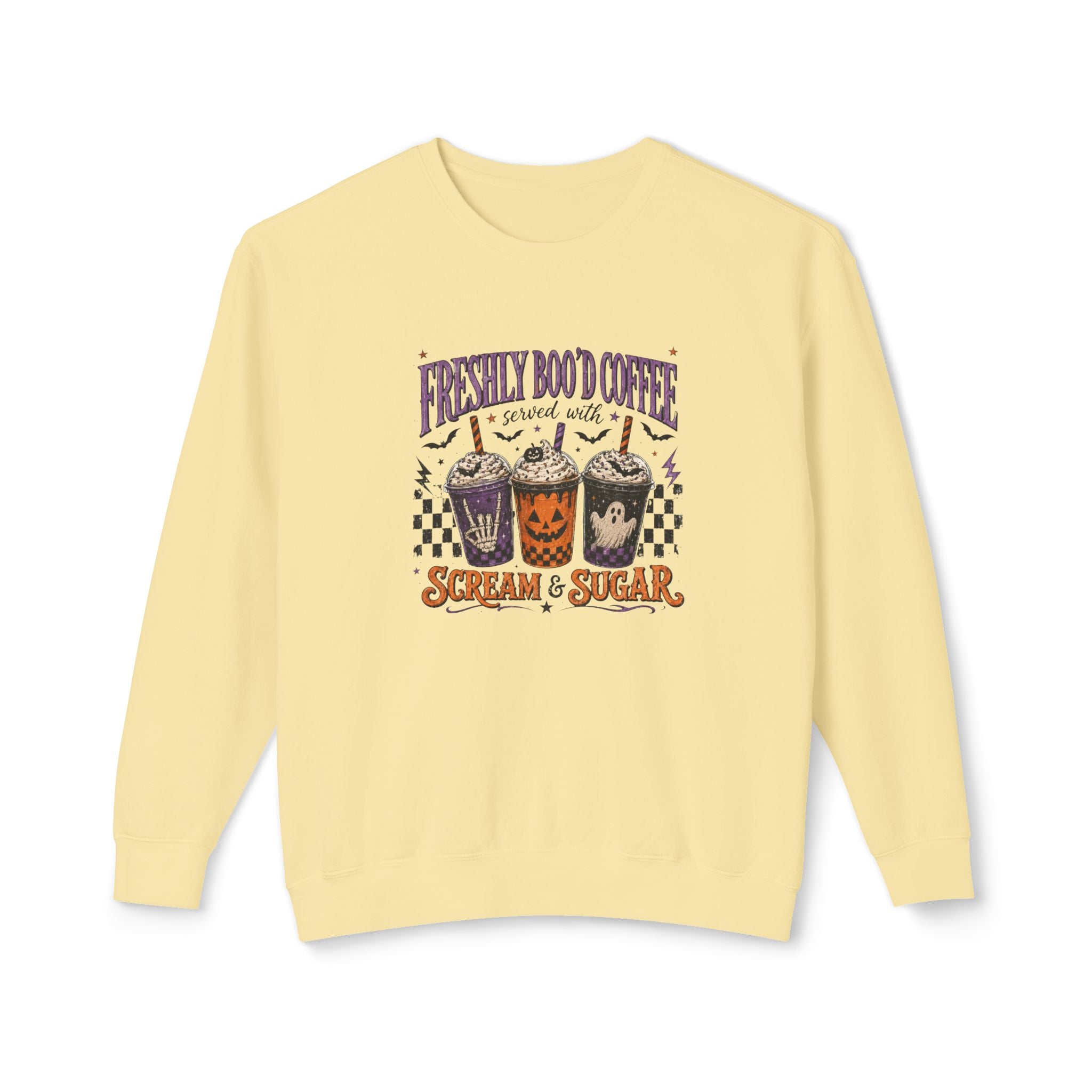 Halloween Coffee Sweatshirt - "Freshly Boo'd Coffee" Scream & Sugar Crewneck
