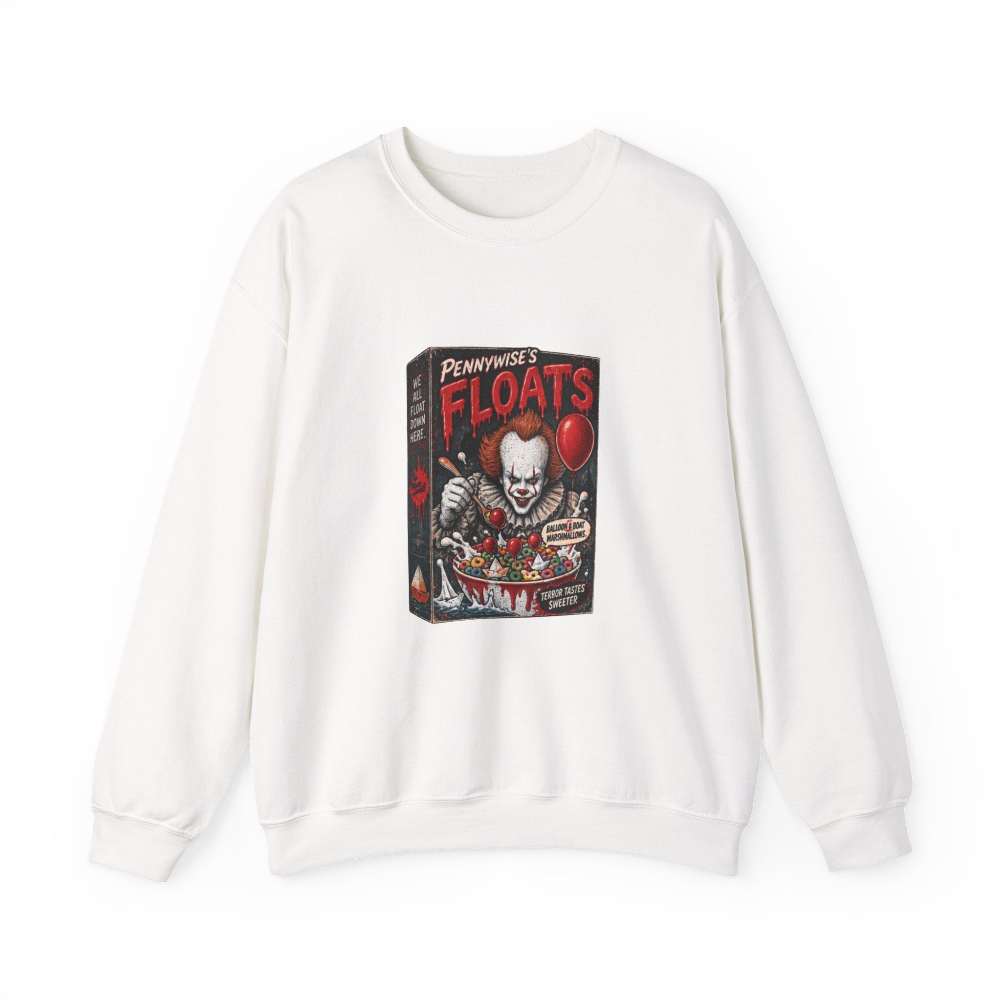 Creepy Clown 'Floats' Graphic Sweatshirt — Horror Movie Pennywise Design