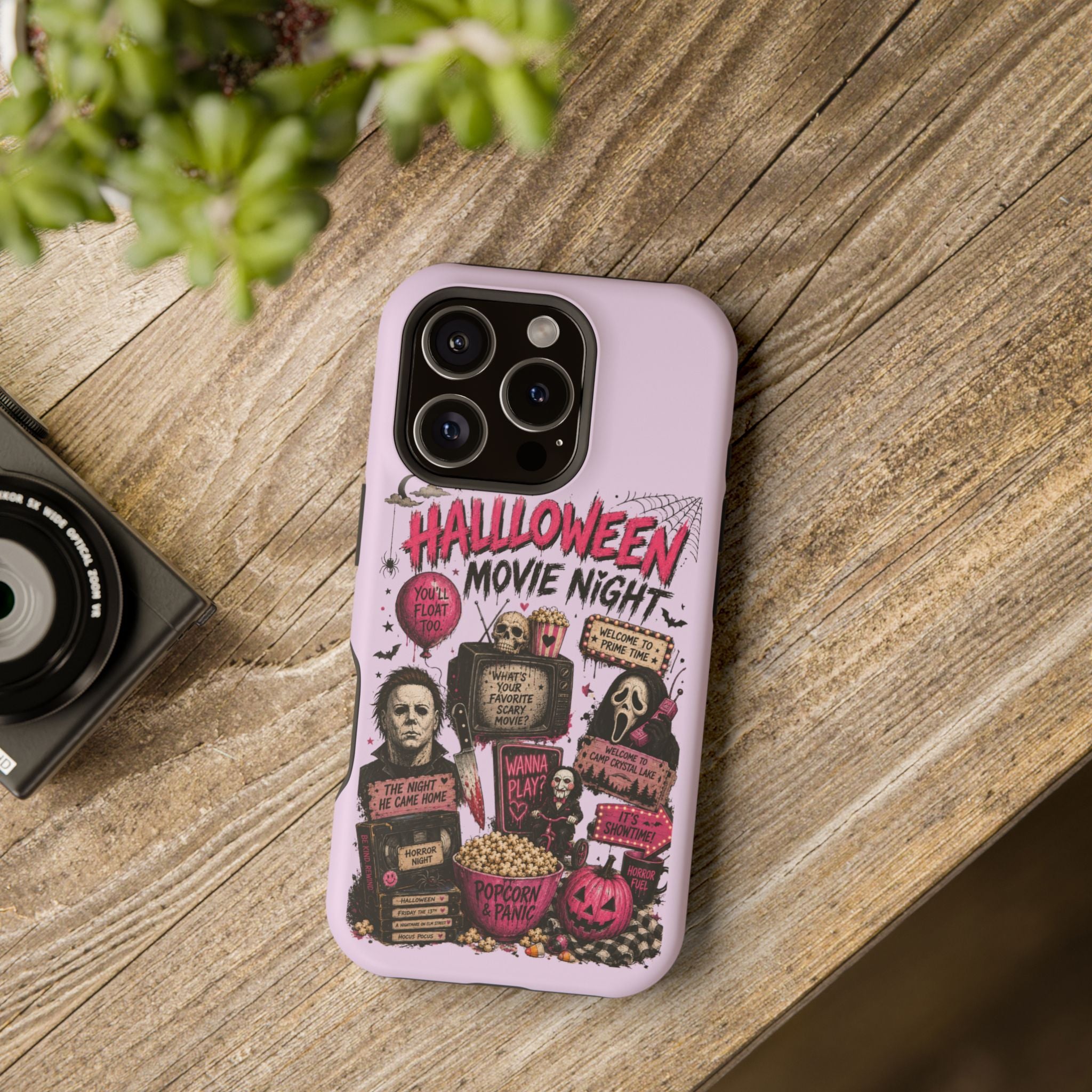 Halloween Movie Night Phone Case — Magnetic Impact-Resistant Horror Design