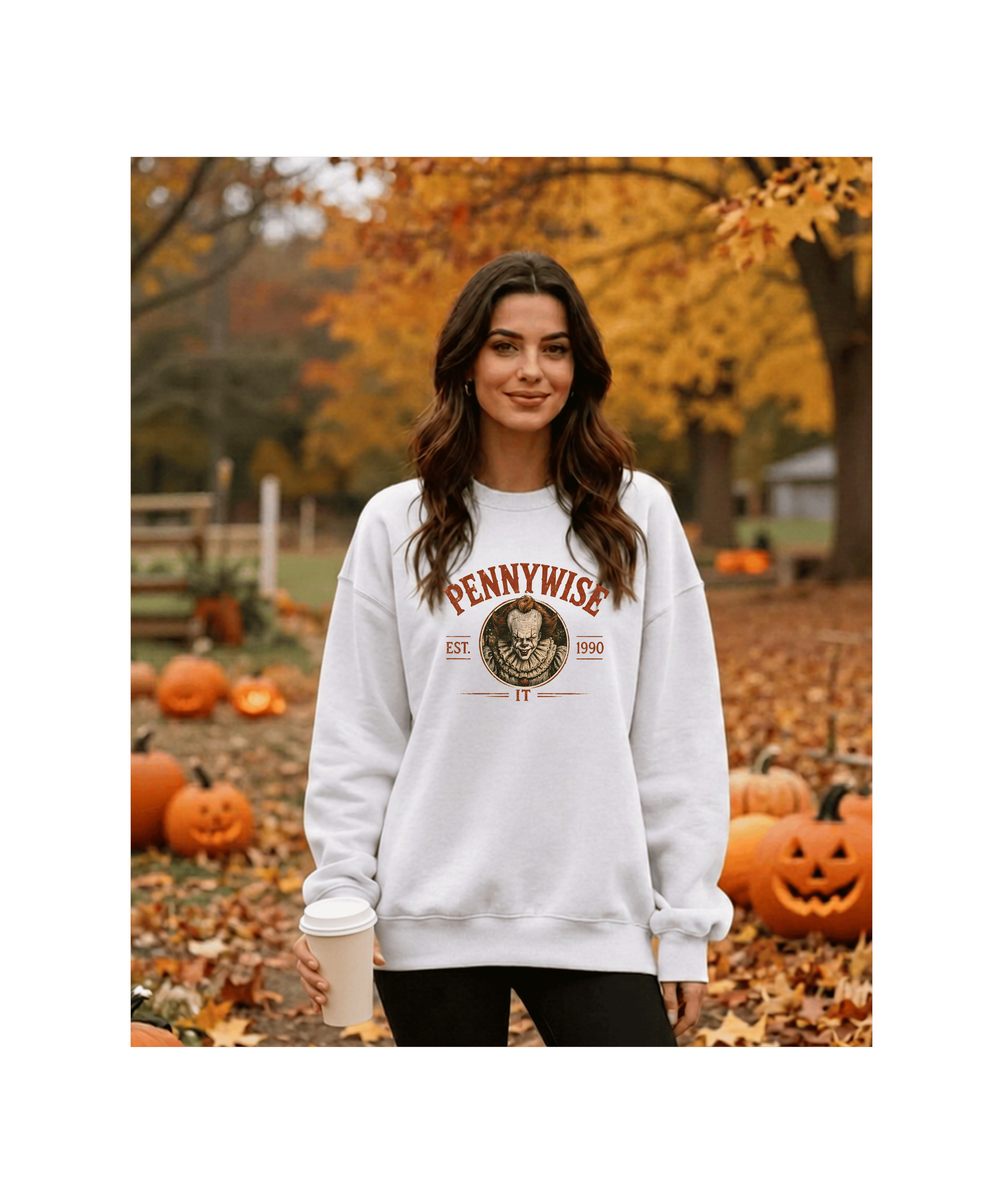Pennywise Crewneck Sweatshirt — Vintage Horror Movie Graphic