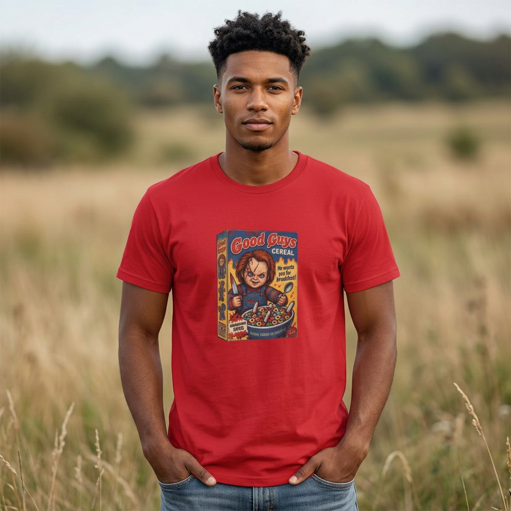Horror Movie 'Good Guys Cereal' Graphic T-Shirt