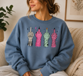 Skeleton Hands Middle Finger Sweatshirt — Punk Gothic Graphic Crewneck