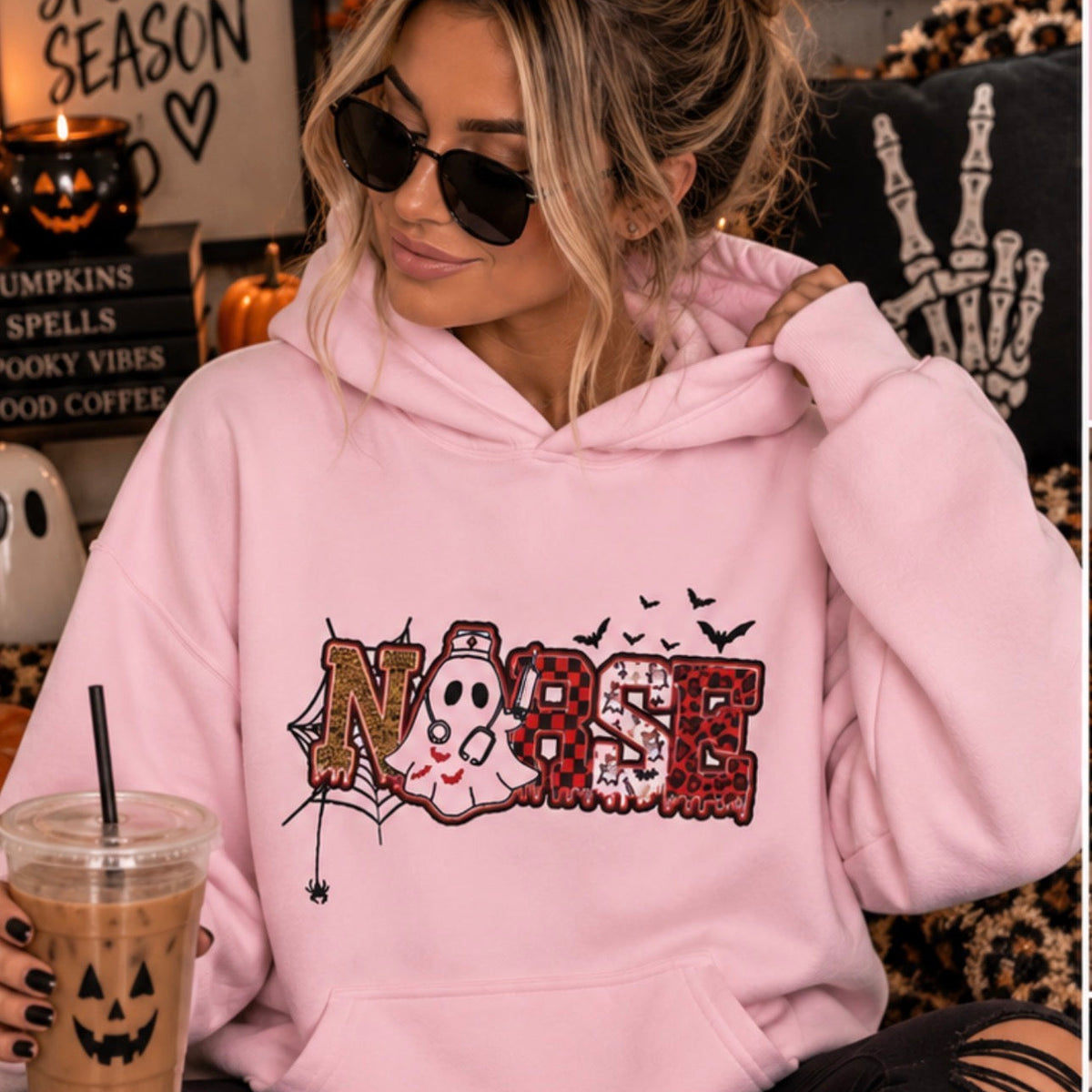 Nope Halloween Hoodie — Cute Ghost & Spooky Lettering Pullover
