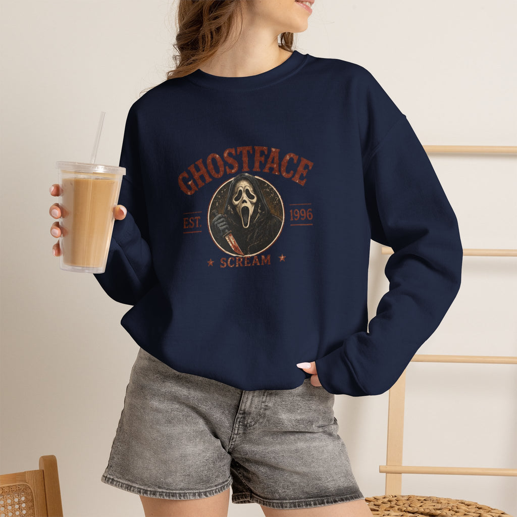 Scream 'Ghostface' Crewneck Sweatshirt – Vintage Horror Mask Graphic