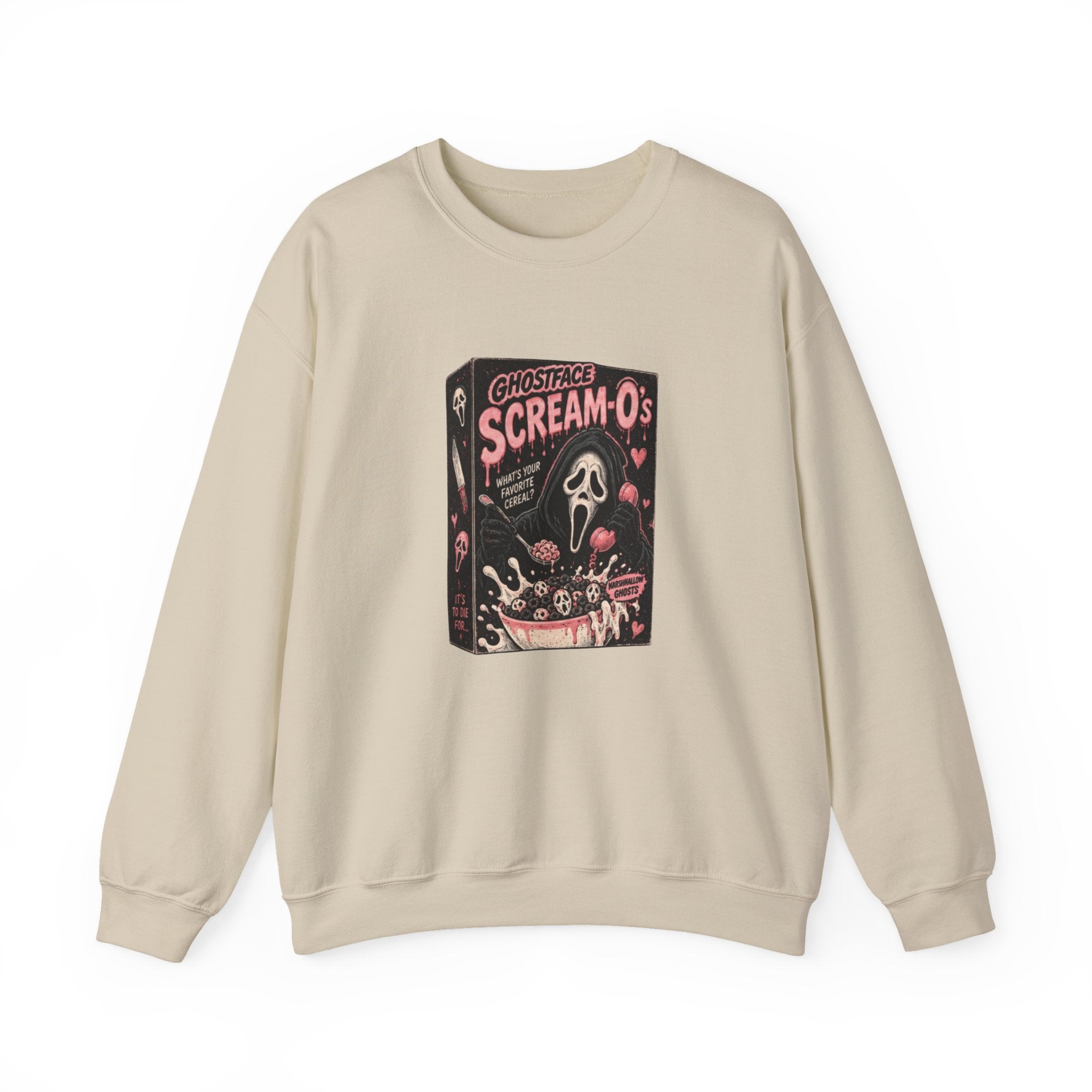 Scream-O’s Cereal Crewneck Sweatshirt — Retro Horror Graphic Sweatshirt