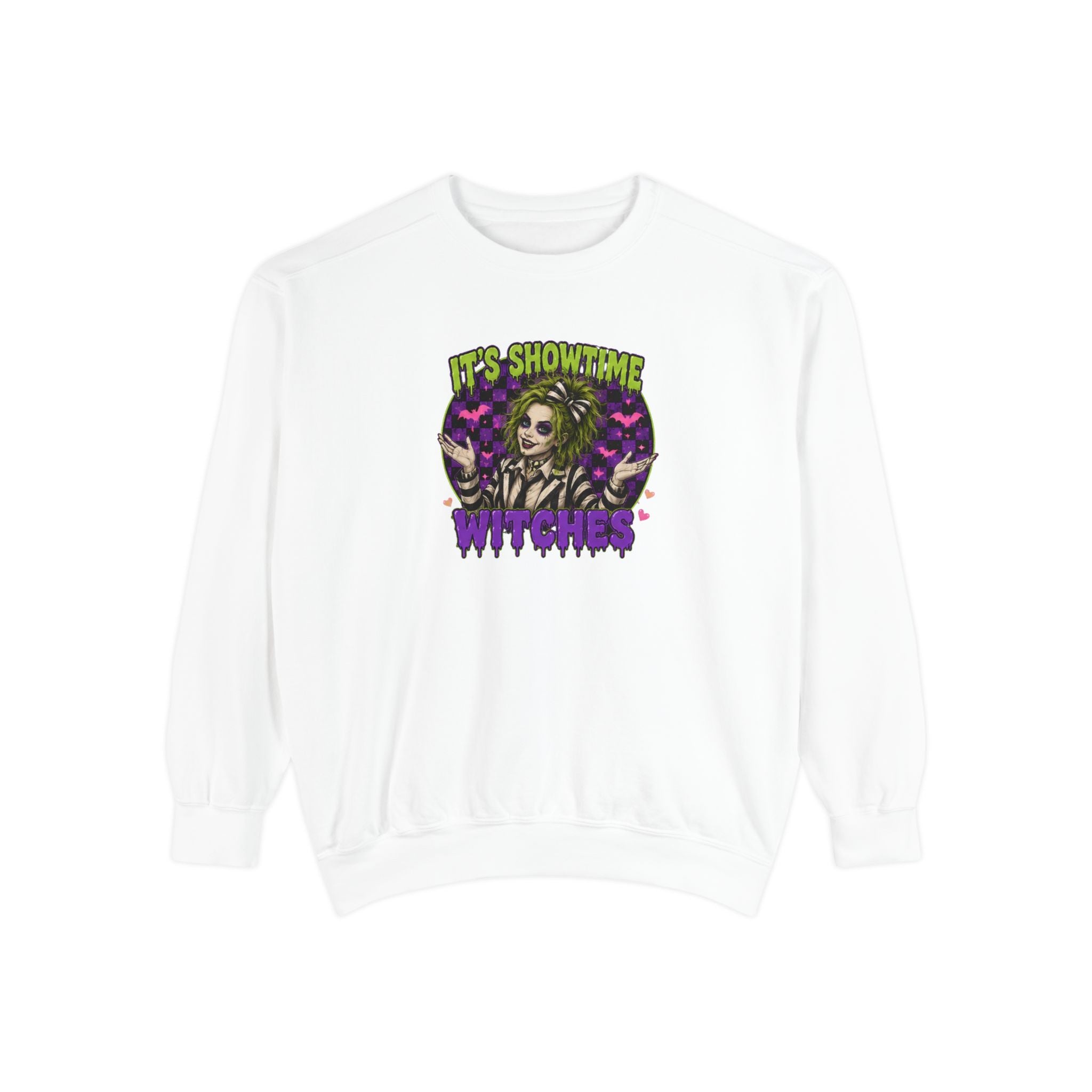 It's Showtime Witches Sweatshirt — Halloween Beetlejuice-Inspired Graphic Pullover