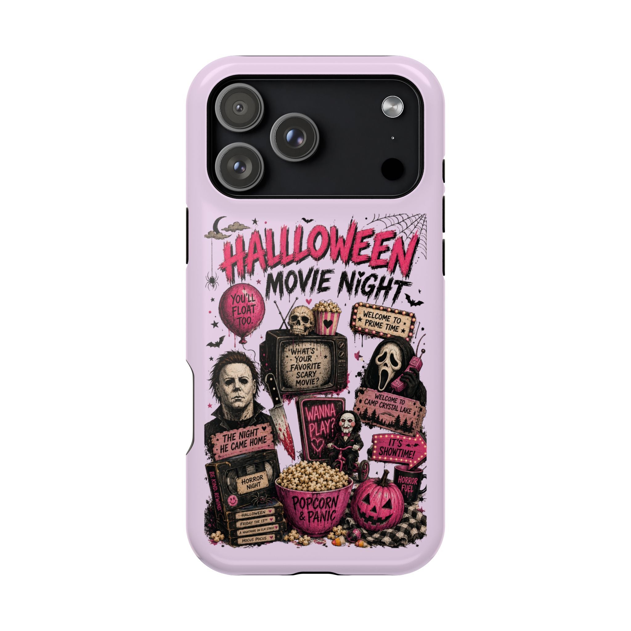 Halloween Movie Night Phone Case — Magnetic Impact-Resistant Horror Design
