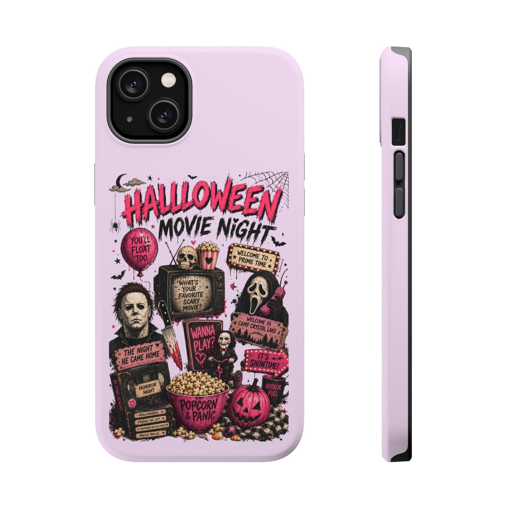 Halloween Movie Night Phone Case — Magnetic Impact-Resistant Horror Design