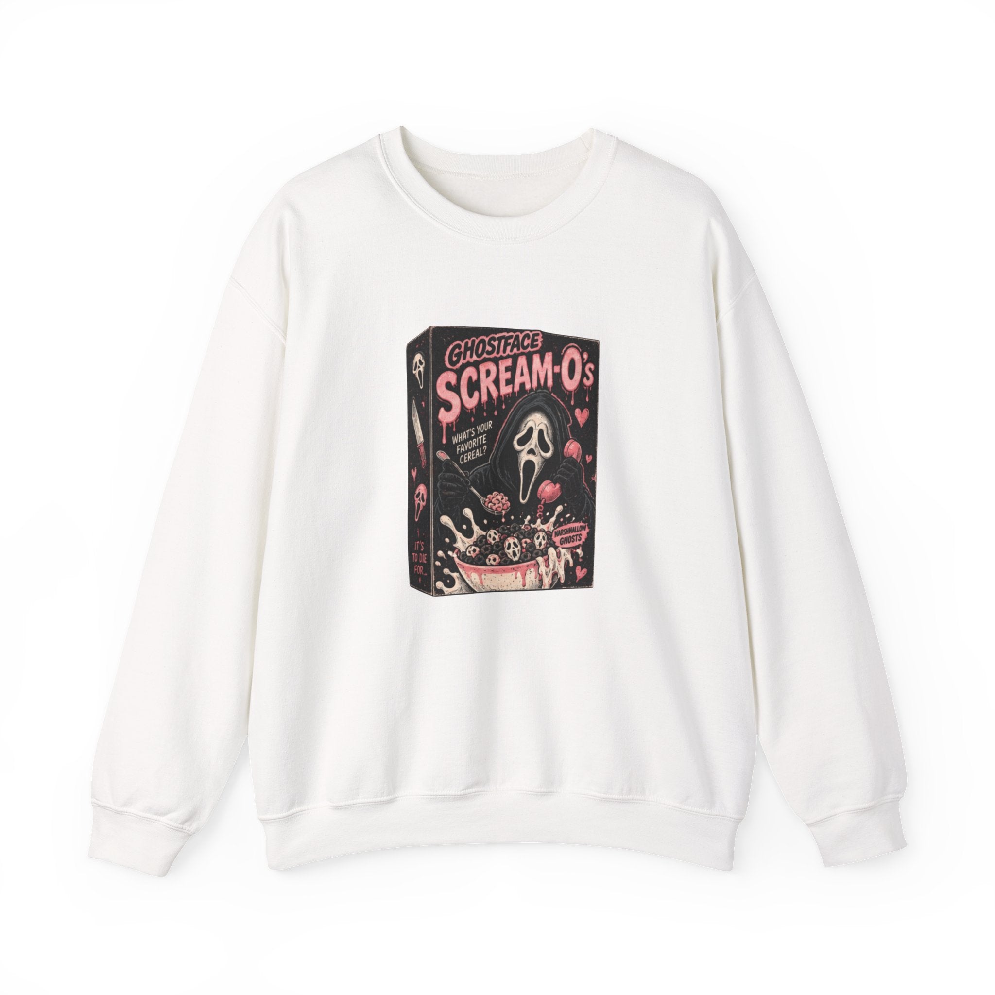 Scream-O’s Cereal Crewneck Sweatshirt — Retro Horror Graphic Sweatshirt