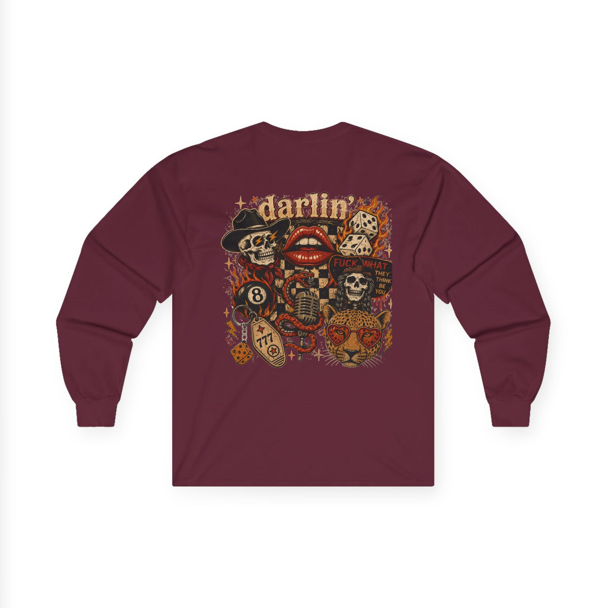Retro Cowboy Skull- Long Sleeve