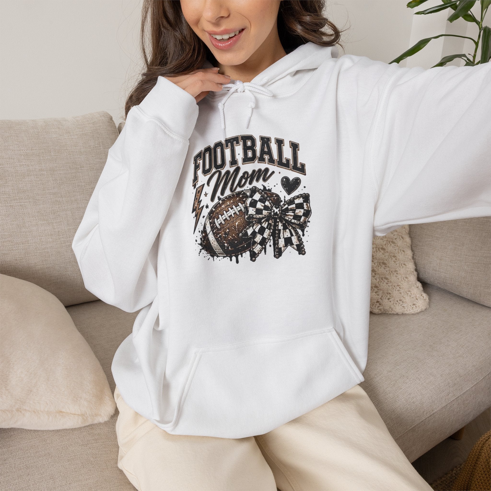 Football Mom Hoodie — Vintage Football Mom Graphic Pullover