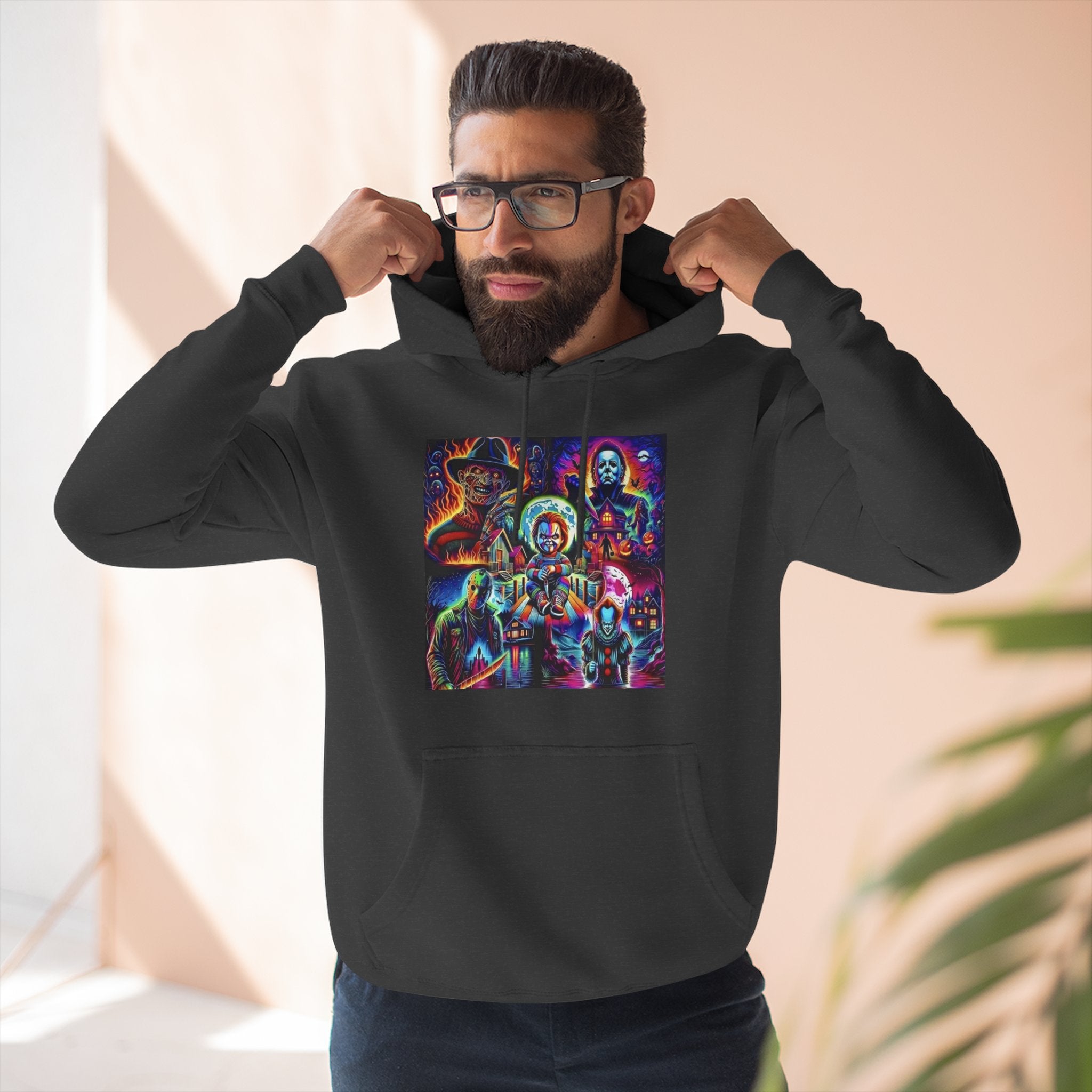 Horror Squad "FRIENDS" Graphic Hoodie — Retro Slasher Characters Pullover