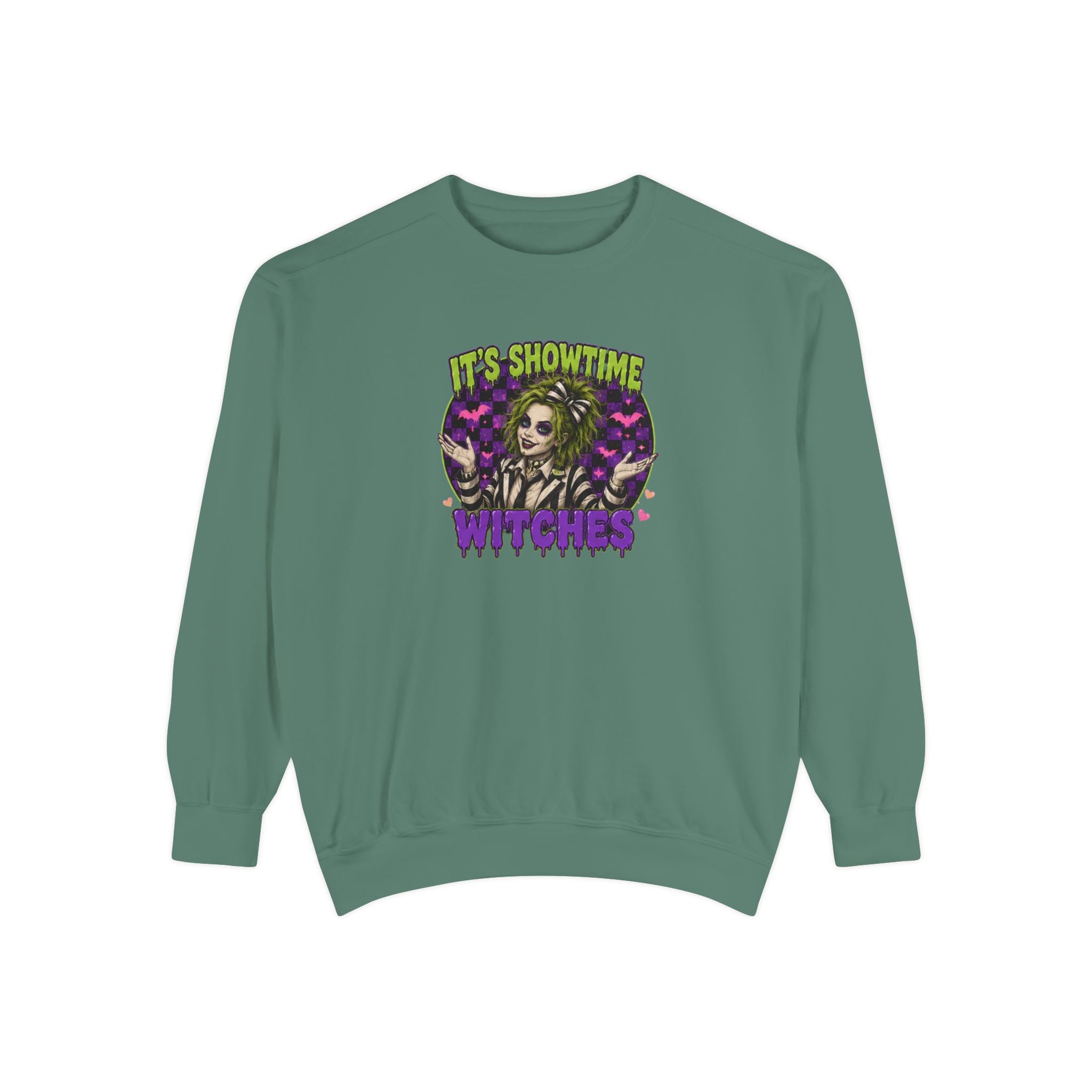 It's Showtime Witches Sweatshirt — Halloween Beetlejuice-Inspired Graphic Pullover