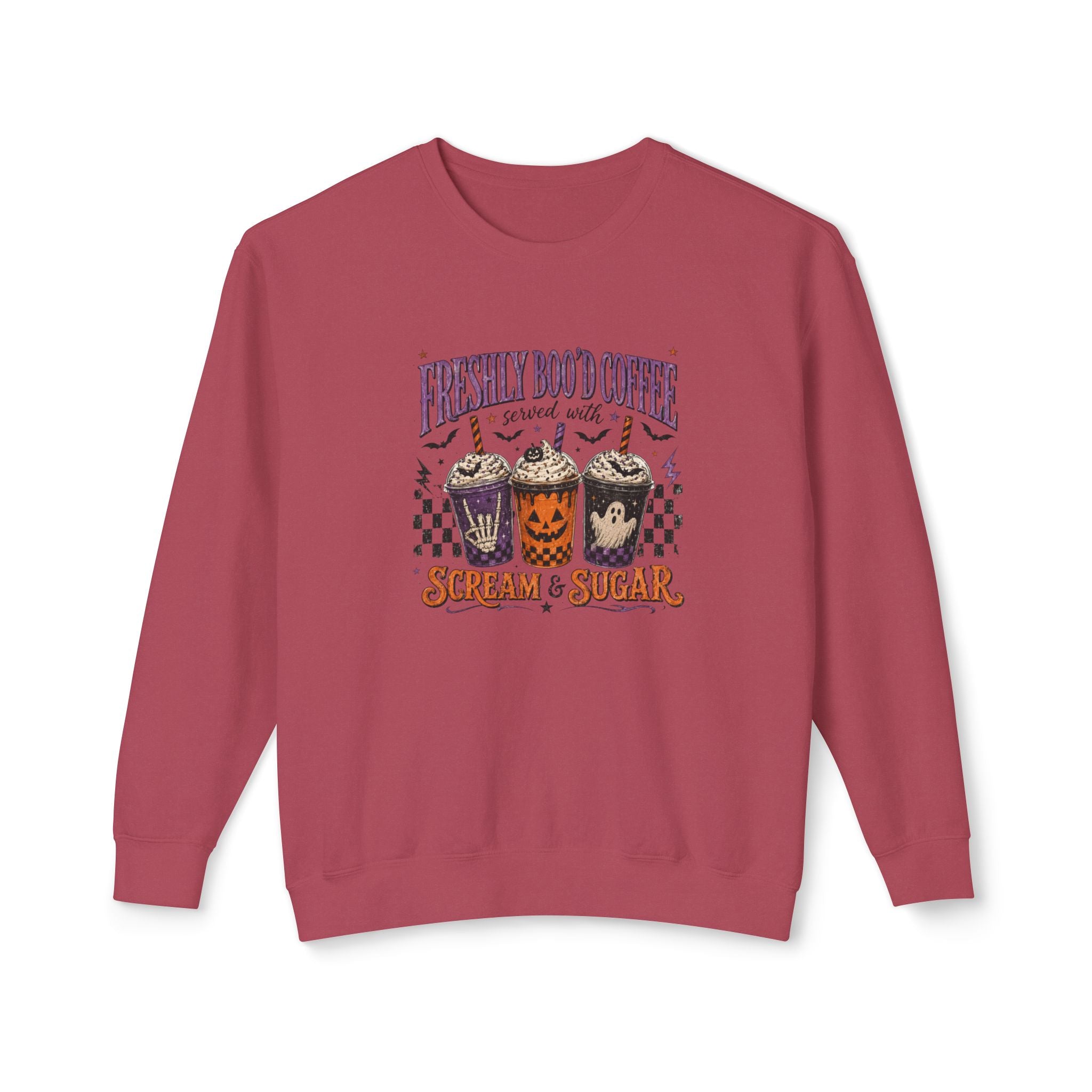 Halloween Coffee Sweatshirt - "Freshly Boo'd Coffee" Scream & Sugar Crewneck