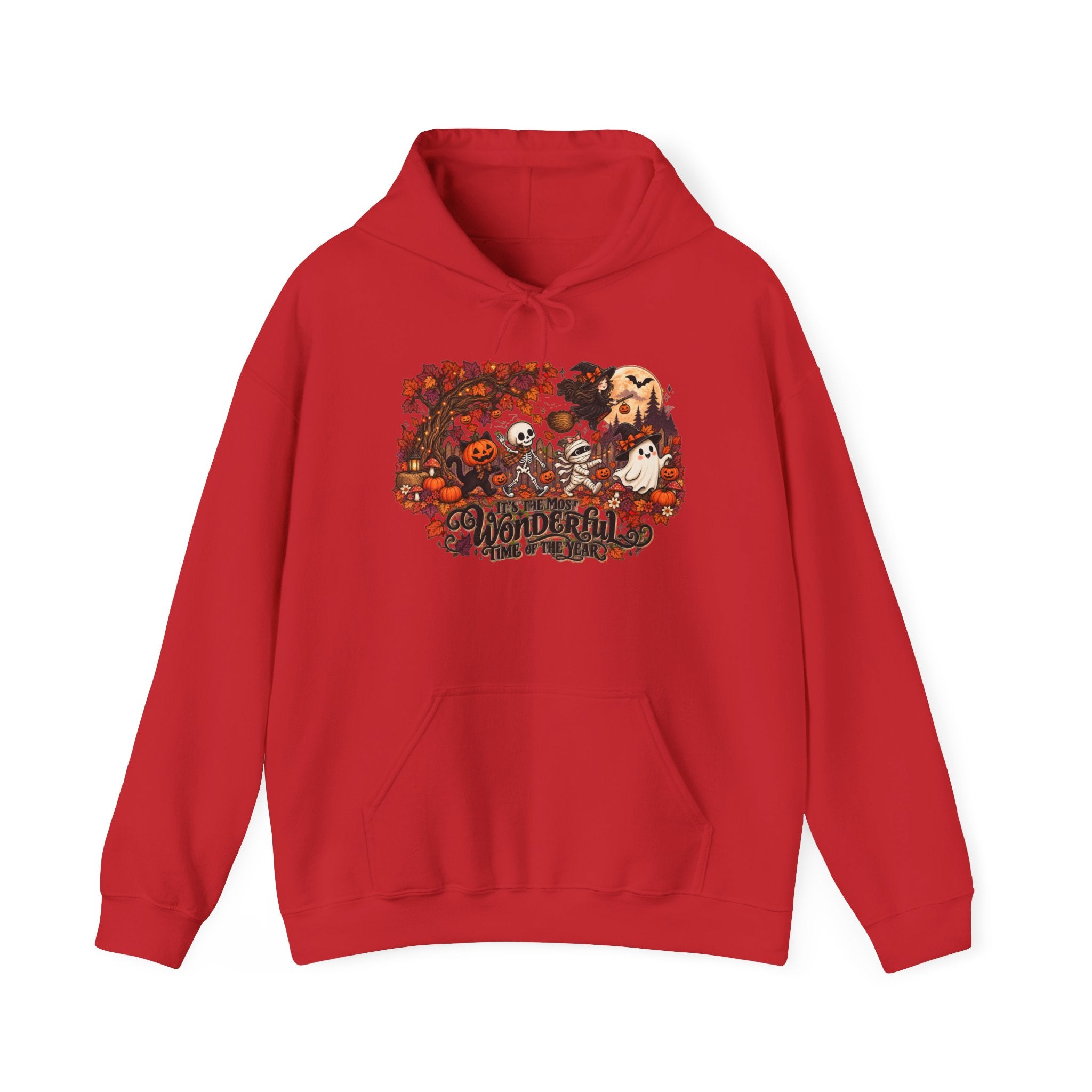 Halloween Anime Collage Hoodie — Spooky Pumpkin & Chibi Characters Fall Sweatshirt