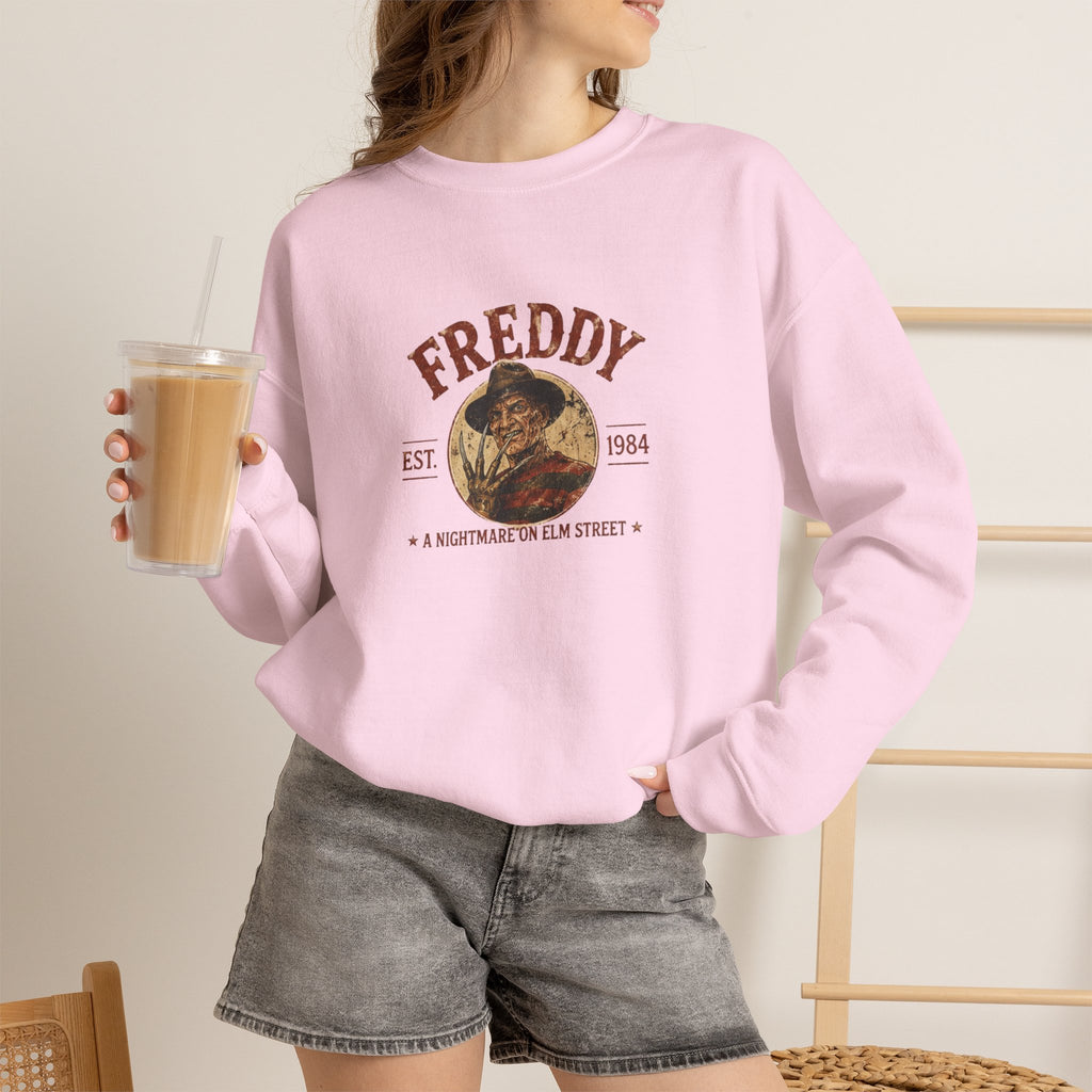 Freddy Horror Crewneck Sweatshirt — Vintage 'A Nightmare on Elm Street' Graphic