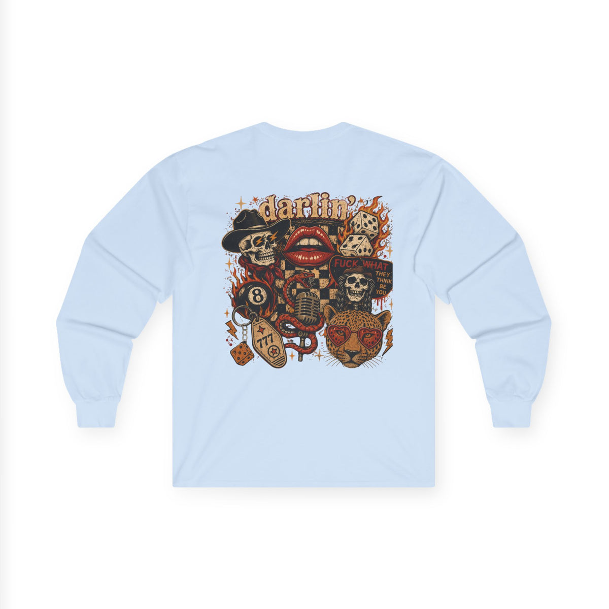 Retro Cowboy Skull- Long Sleeve