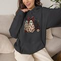 Ghost Trio Leopard & Floral Hoodie — Cute Halloween Graphic Hoodie