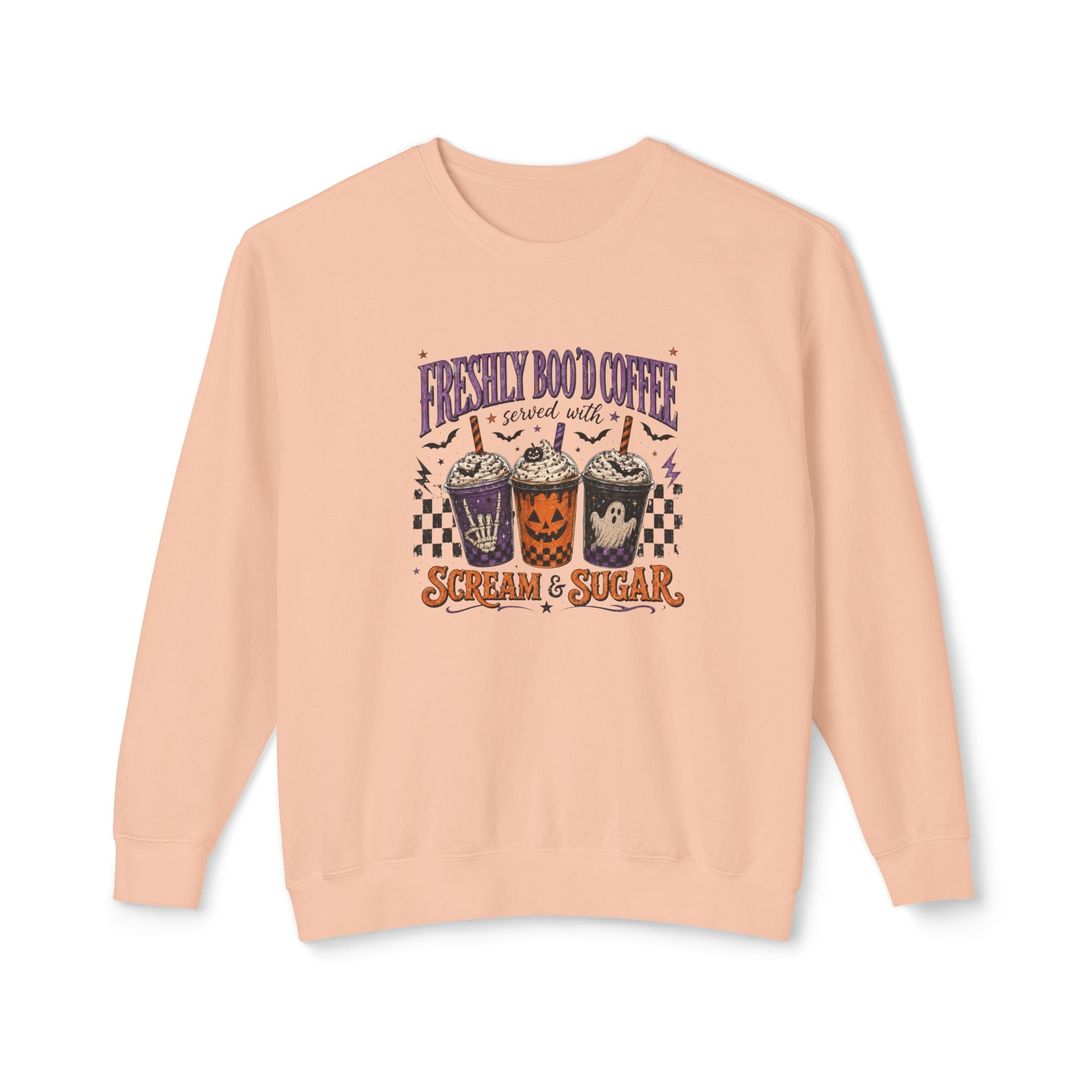 Halloween Coffee Sweatshirt - "Freshly Boo'd Coffee" Scream & Sugar Crewneck