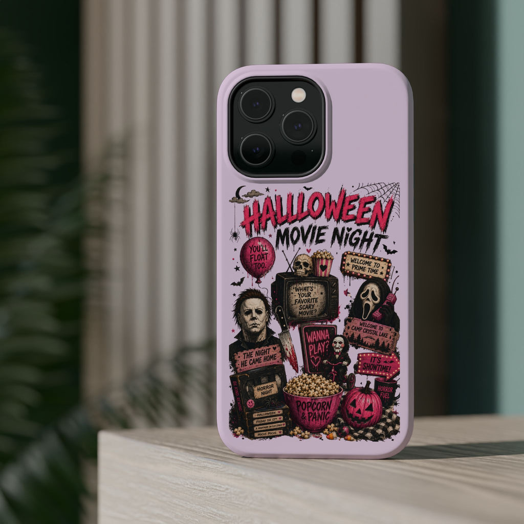 Halloween Movie Night Phone Case — Magnetic Impact-Resistant Horror Design