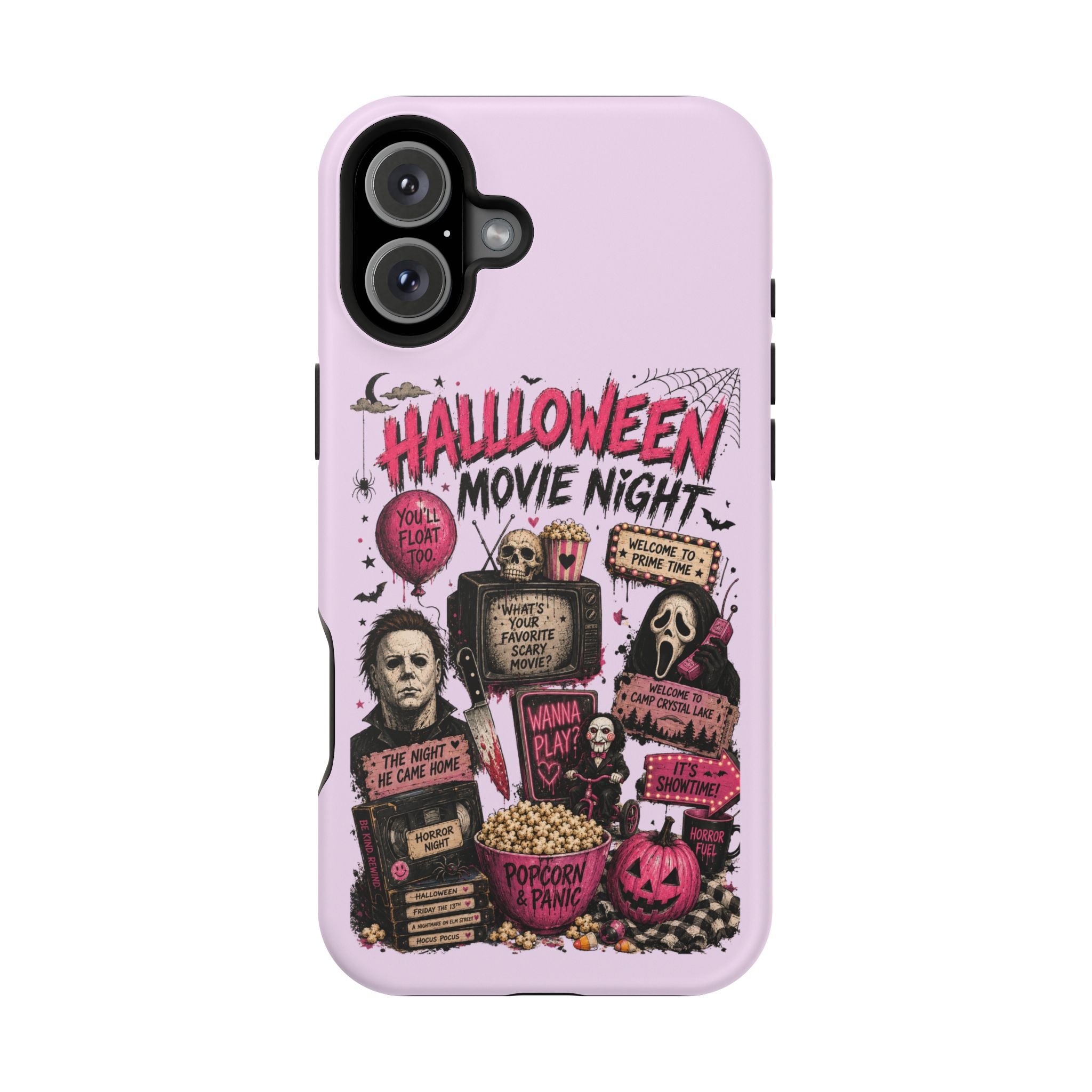 Halloween Movie Night Phone Case — Magnetic Impact-Resistant Horror Design
