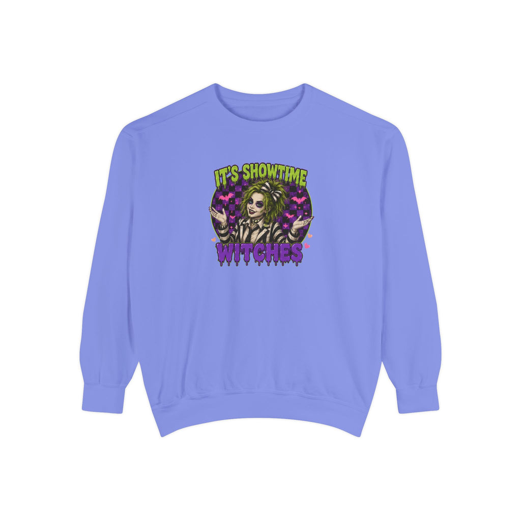 It's Showtime Witches Sweatshirt — Halloween Beetlejuice-Inspired Graphic Pullover